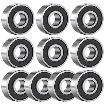 10-Pack 608 Bearing 8x22x7mm, 608ZZ Metal Shield Ball Bearings with Double Rubber Seals, Chrome Steel Deep Groove Bearings for 3D Printer Skateboard Scoooter Roller Skates