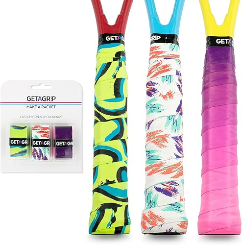 Miniatura 22 de Get A Grip - Grip personalizado para raqueta de tenis - Agarre antideslizante/de secado rápido para tenis - Grip precortado para raqueta de The