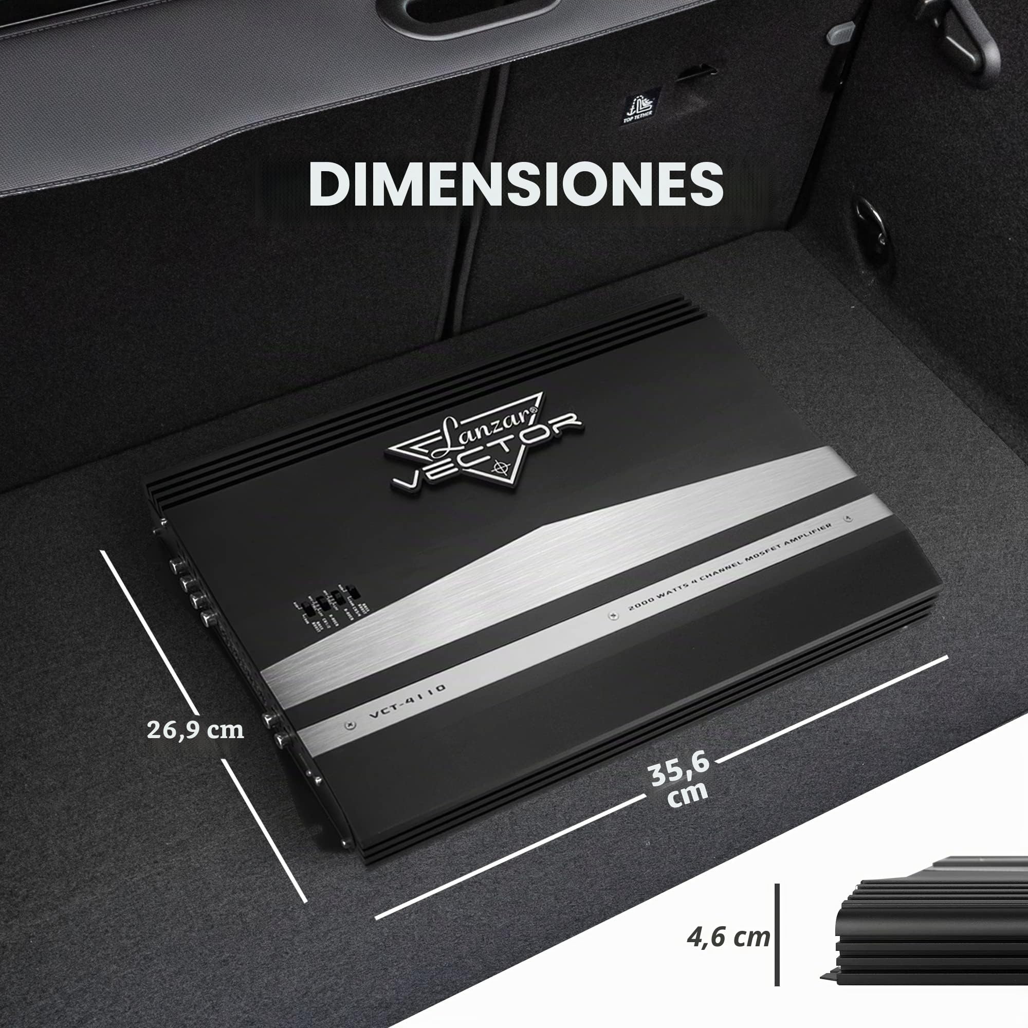 Lanzar VCT4110 - Amplificador Mosfet para el coche, 4 canales, alto rendimiento, 2000 W