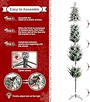 Vista 155 de Glitzhome Prelit Christmas Tree, 6ft Flocked Artificial Christmas Tree Serene Snowscape Fir with 300 Warm White Lights for Home, Office, Party