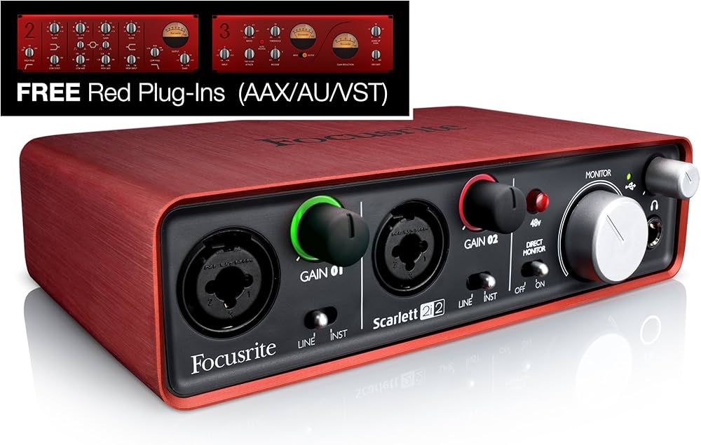 Interface de Áudio Usb Focusrite Scarlett 2i2 3 Geração c/ 2 in/2
