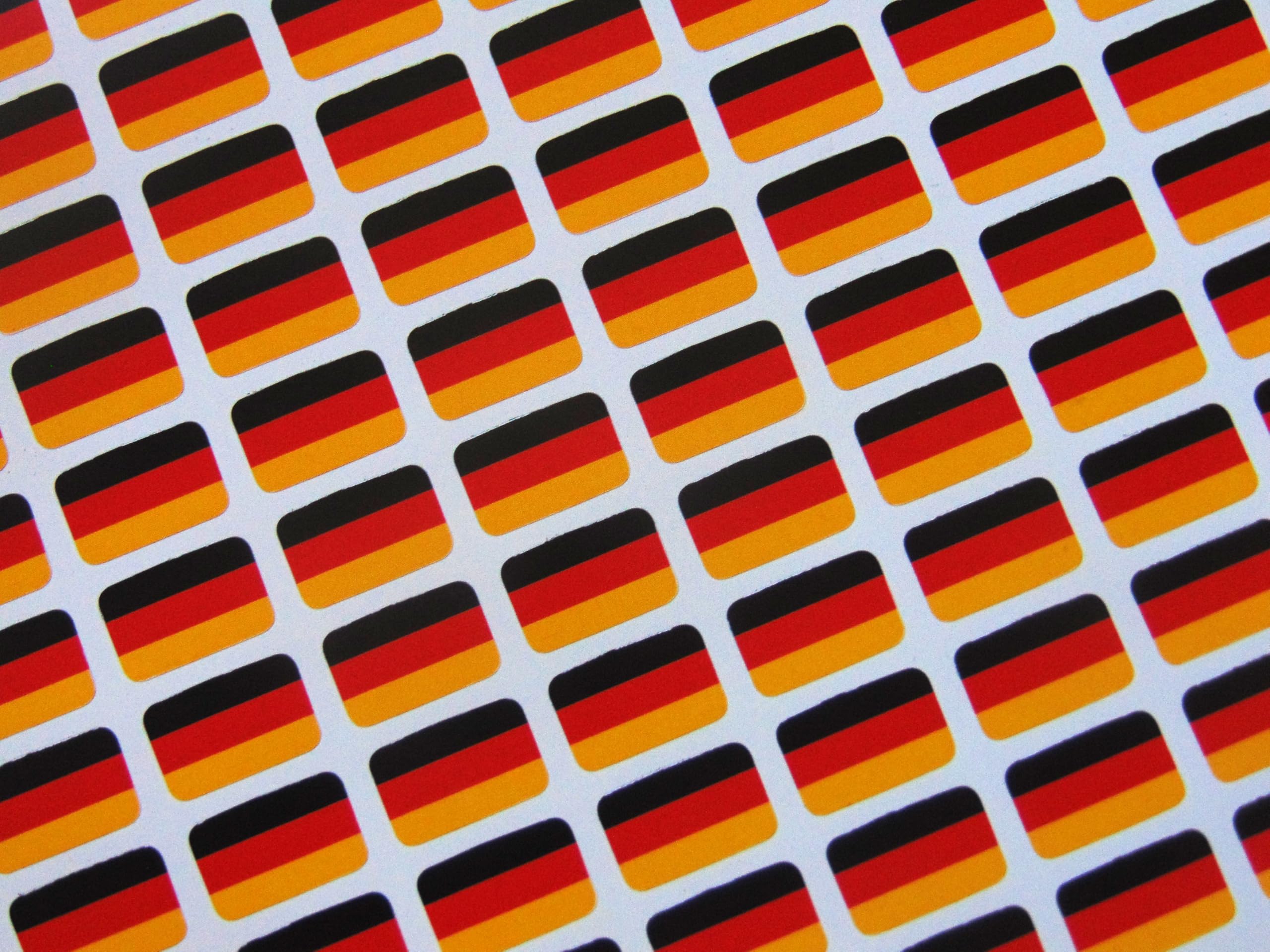 Pack of 110 Small Mini 16x10mm Germany German Durable Plastic Flag Stickers, Sticky Labels