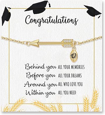 Graduation Gifts for Her 2025, 2025 Graduation Gifts High School College Graduation Gifts for Teen Girls 5th 8th Grade Masters Degree Grads Initial Bracelets for Women Letter A-Z Charm Bracelet Daughter Niece Granddaughter Girlfriend Jewelry