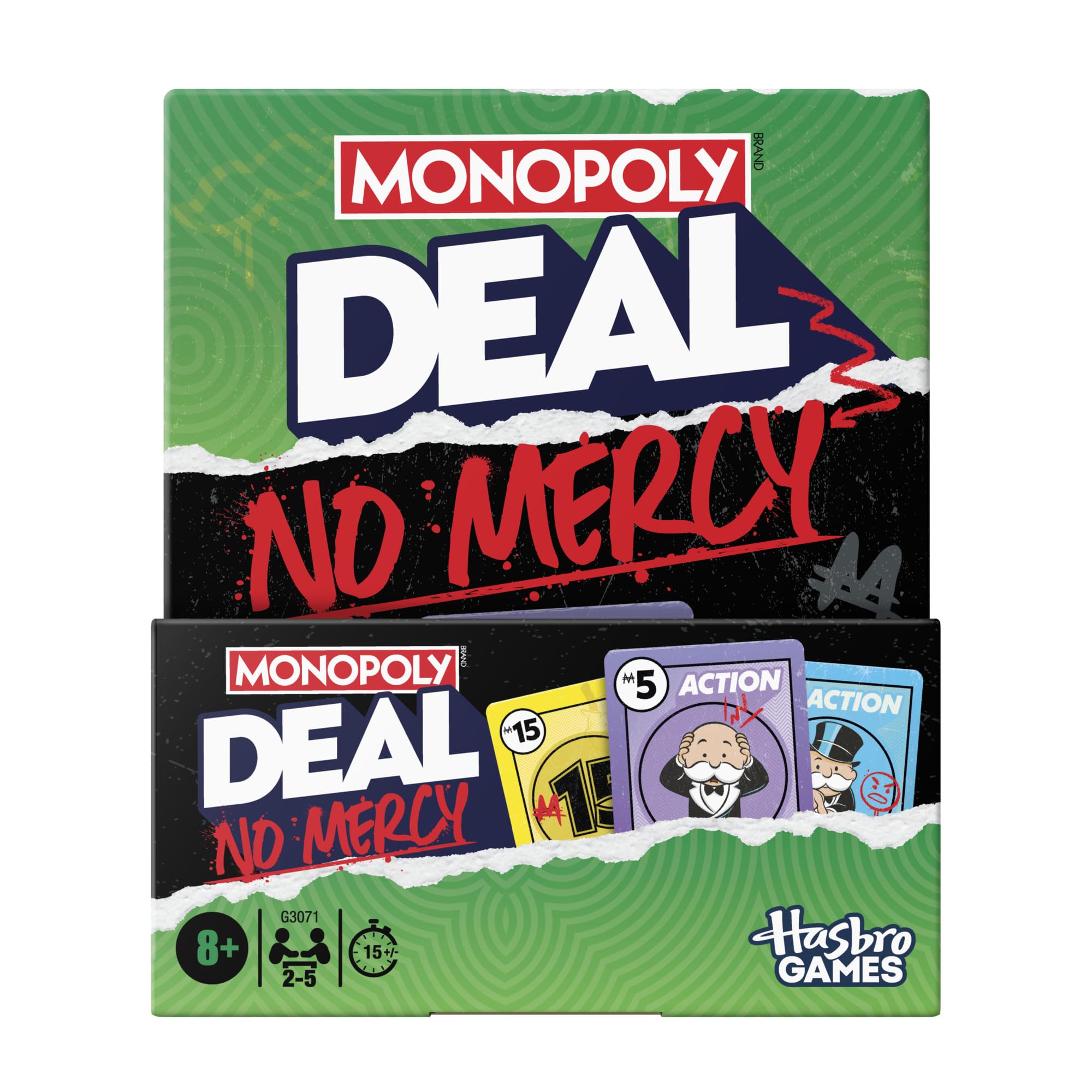 Monopoly Deal No Mercy Card Game – Ruthless Deal Edition – Fun Family Games for Children, Teens and Adults – 15 Mins. – 2-5 Players – Ages 8+ - English Version — image 1