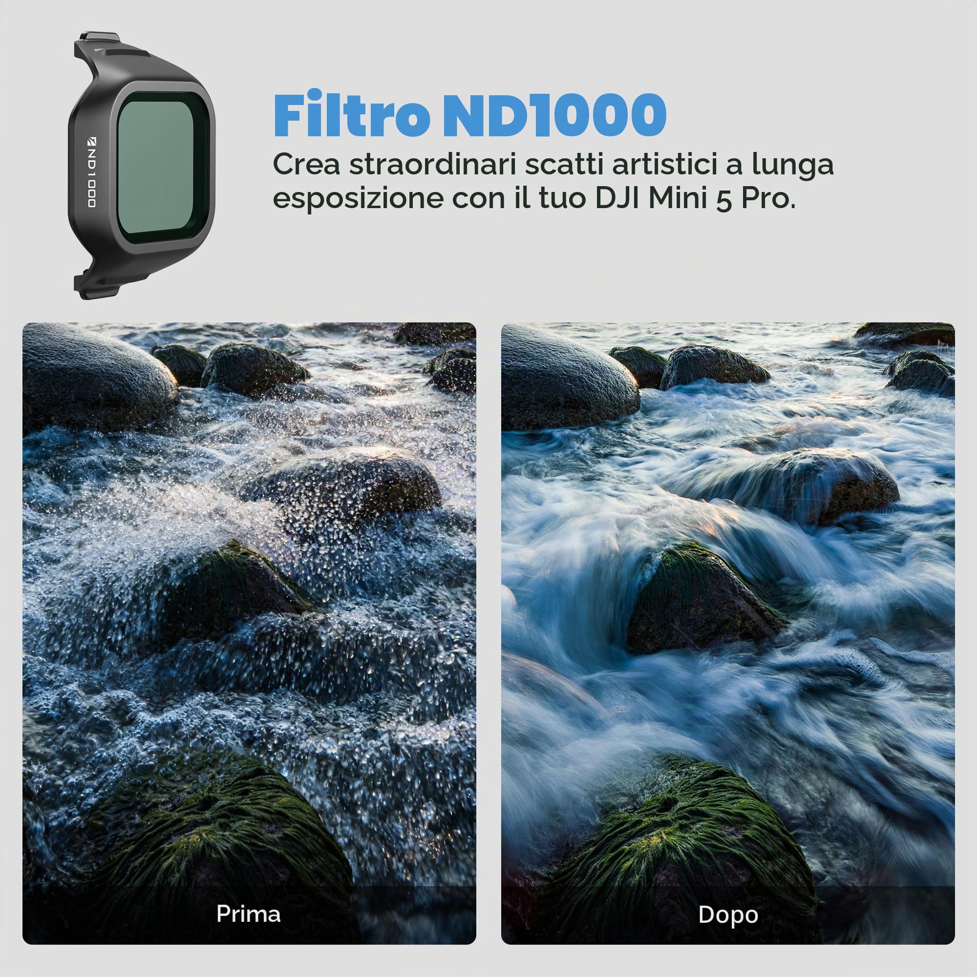 Freewell All Day - Confezione da 6 filtri ND per DJI Mini 5 Pro - ND16, ND32, ND64, ND256, ND512 e ND1000 - Controllo completo della luce per riprese aeree cinematografiche