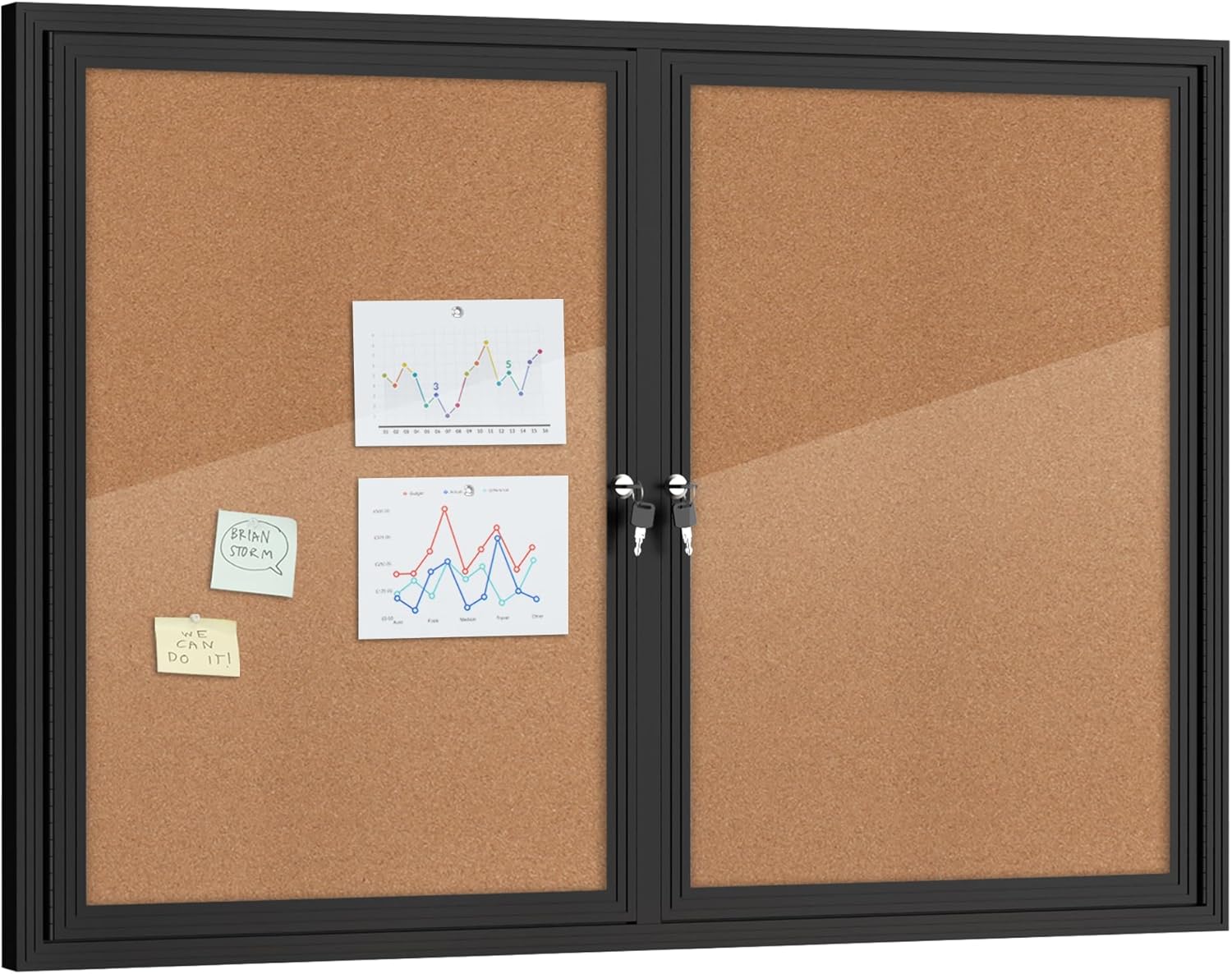 MF-BB Enclosed Bulletin Board – Weather-Resistant Cork Noticeboard