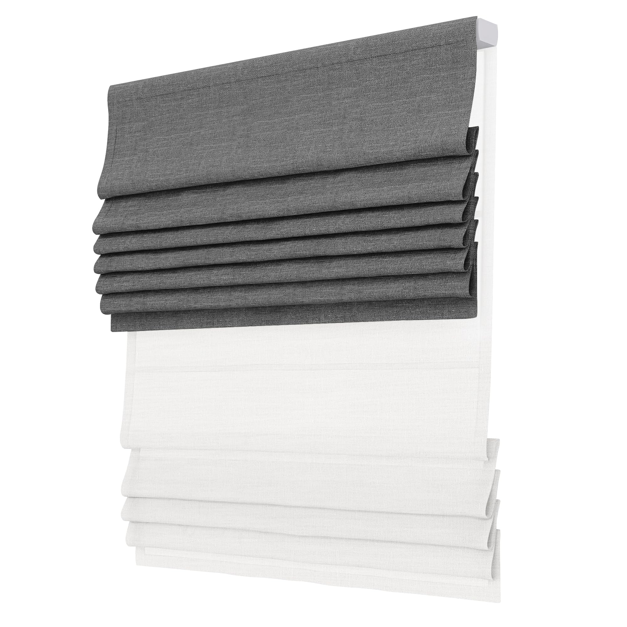 SLKWDOBD Day Night Roman Shades, 2 in 1 Blackout & Light Filtering, Cordless Linen Roman Blinds for Windows, UV Protection, Noise Reduction, Thermal