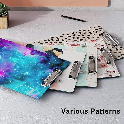 Miniatura 6 de Bonito portapapeles con diseño de madera A4 decorativo tamaño carta para oficina, tamaño estándar 9 x 12.5 pulgadas con clip de metal de perfil