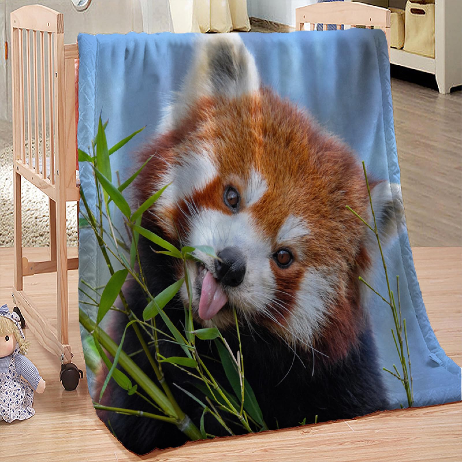 Couverture Polaire Imprimée Panda Roux - 150x200 Cm (60x80 Pouces) - Douce, Chaude, Pour Canapé Ou Lit - Idée Cadeau