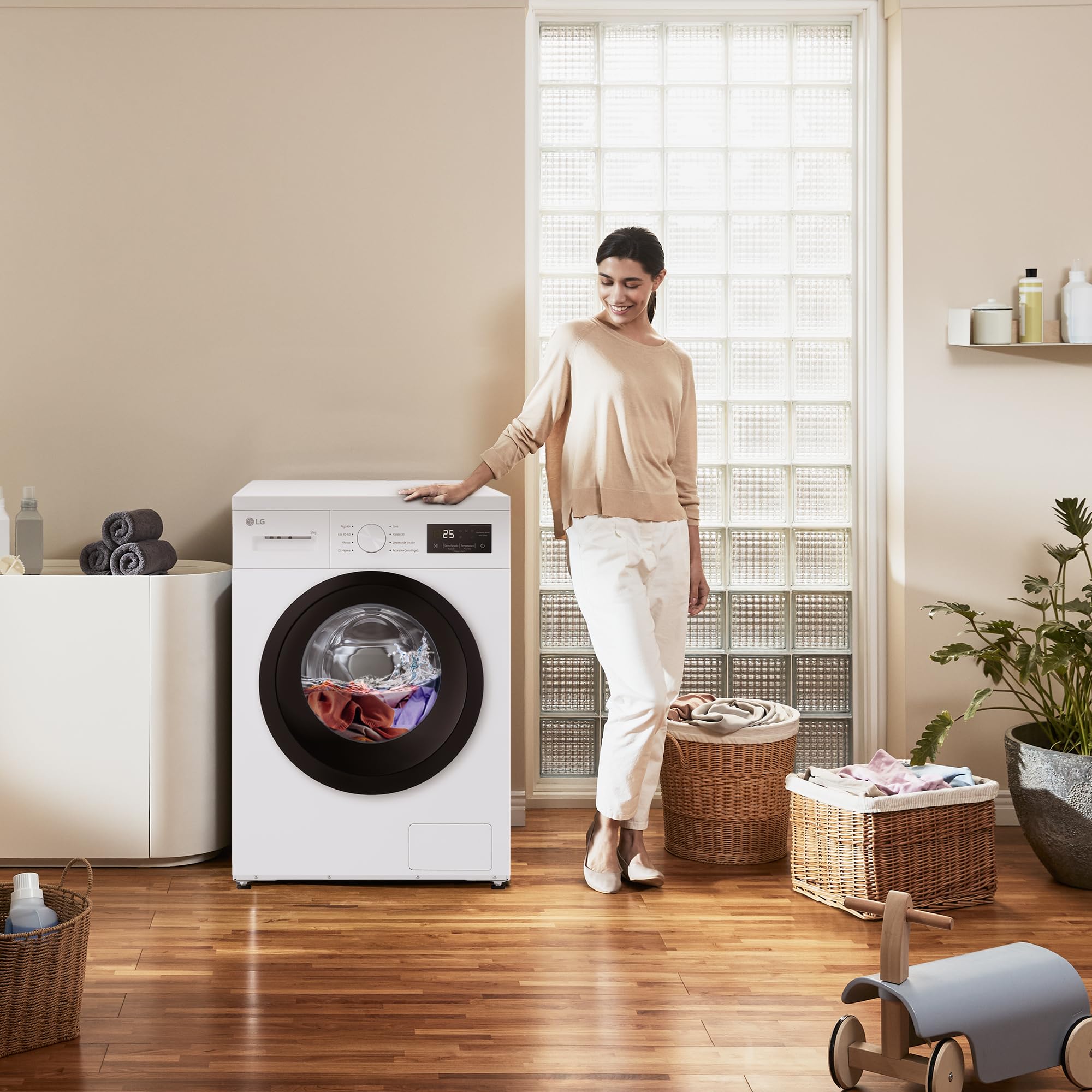 LG F4A1009NWK – Washing Machine, 9 kg, 1400 rpm, Front Load, 8 Programs, Quick Program and Hand Wash Program, Special Reduced Bottom, LED Display, 100 Series, White — view 10