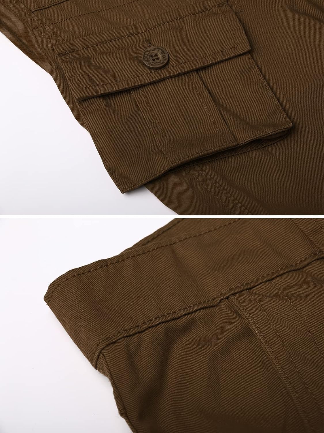 OCHENTA Men's Casual Military Cargo Pants Relax Fit, 8 Pockets Work Combat Outdoor Hiking Slacks Brown Coffee 30 - Image 4