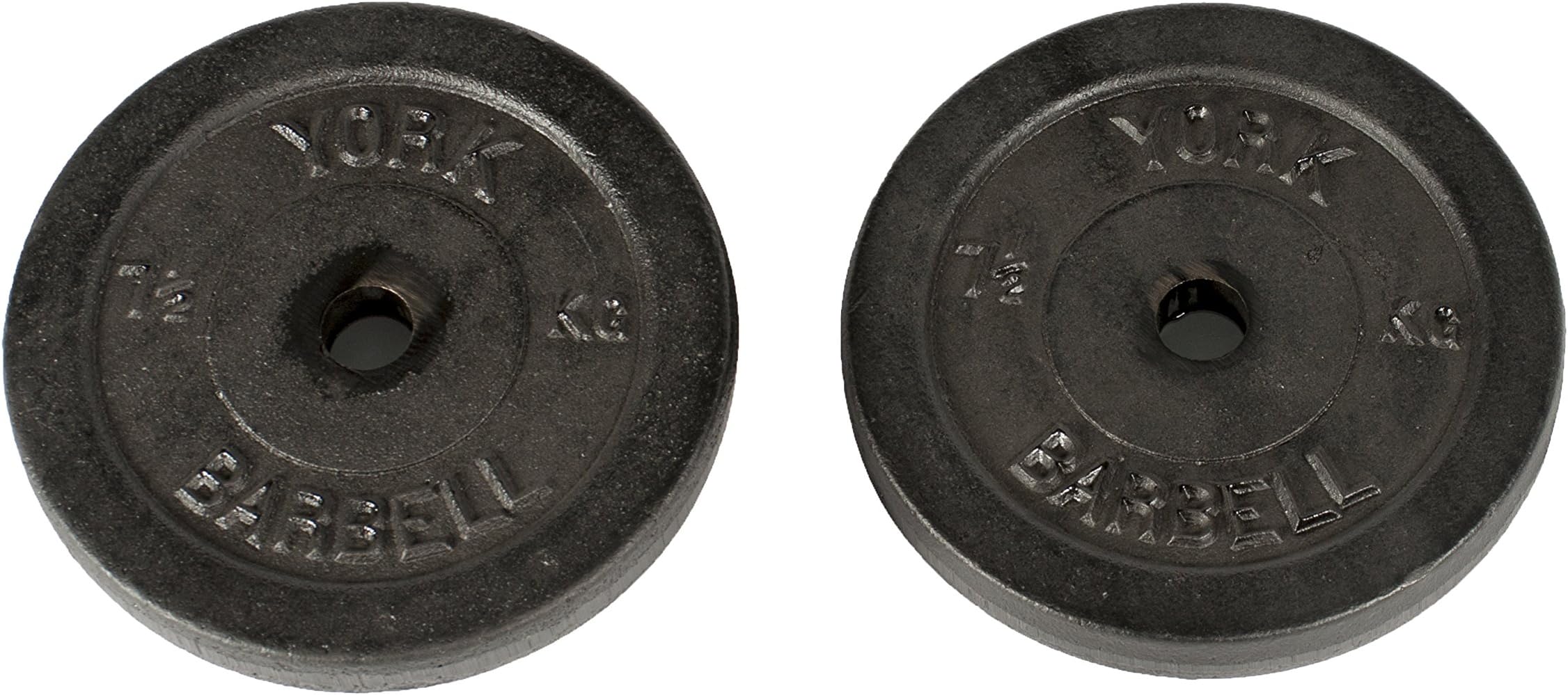 York Fitness Cast Iron Discs, Black, 2 x 7.5kg