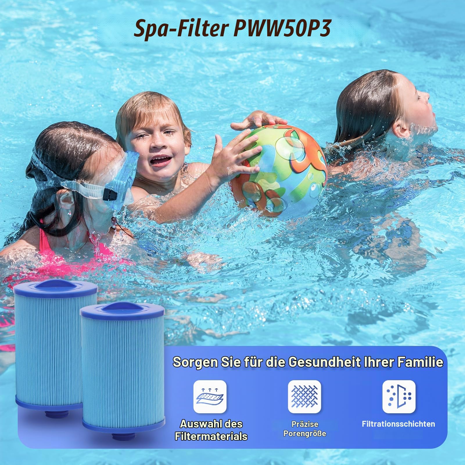 Spa Filterkartusche,2 Stück Filterpatrone, Ersatz Filter, Spa Geschäft Whirlpool