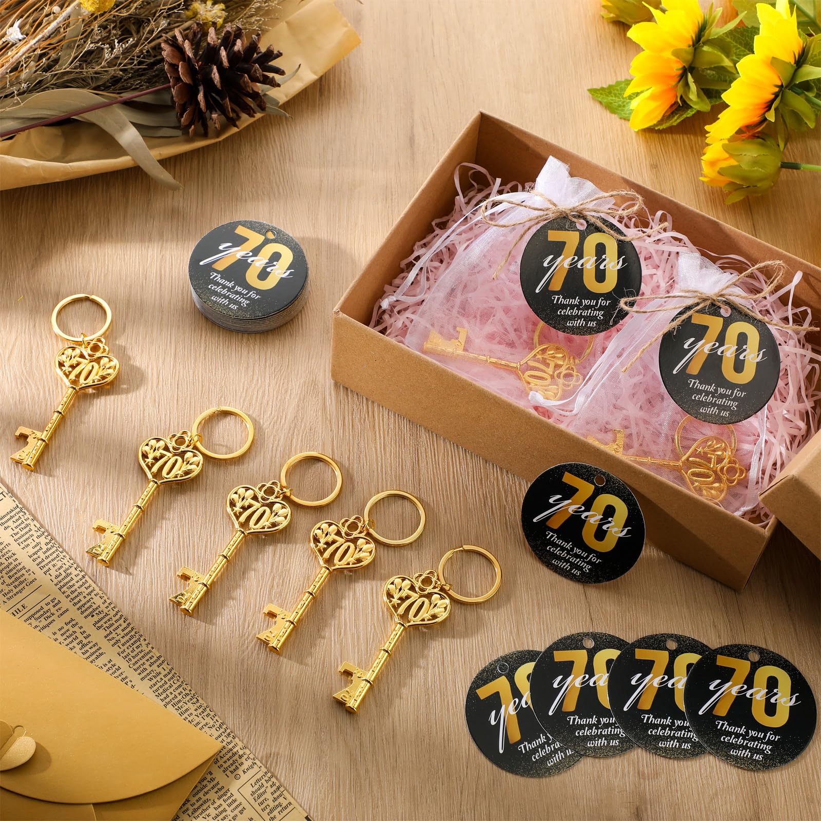 50-teiliges Geschenkset Für Gäste – Verstellbare Wunscharmbänder Mit Herz & Stern, Inkl. Dankeskarten & Organzabeutel