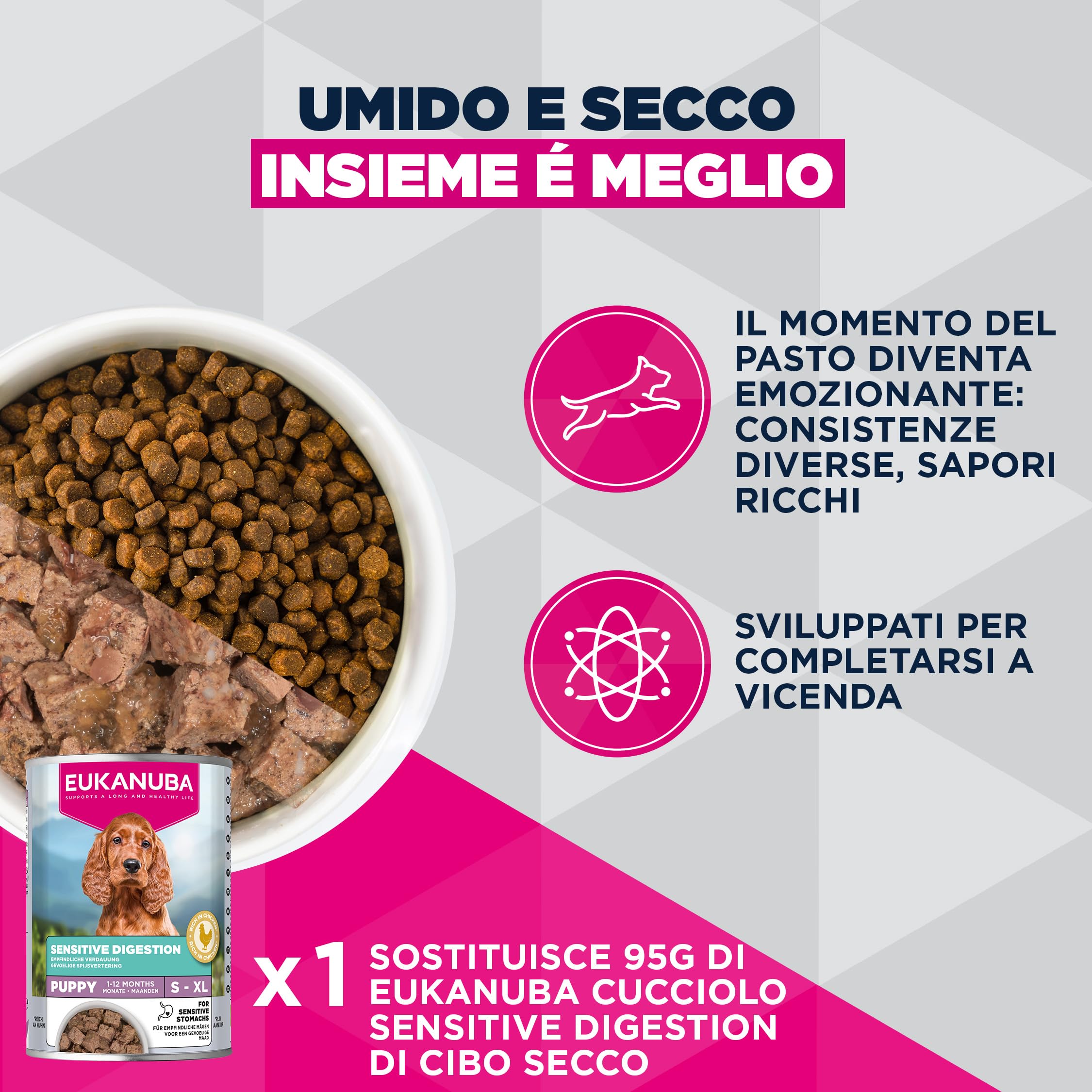 EUKANUBA Sensitive Digestion Cibo per cani con pollo e riso ad alta digeribilità - Mangime secco Special Care delicato sullo stomaco per cani giovani con sensibilità digestiva, 12 kg