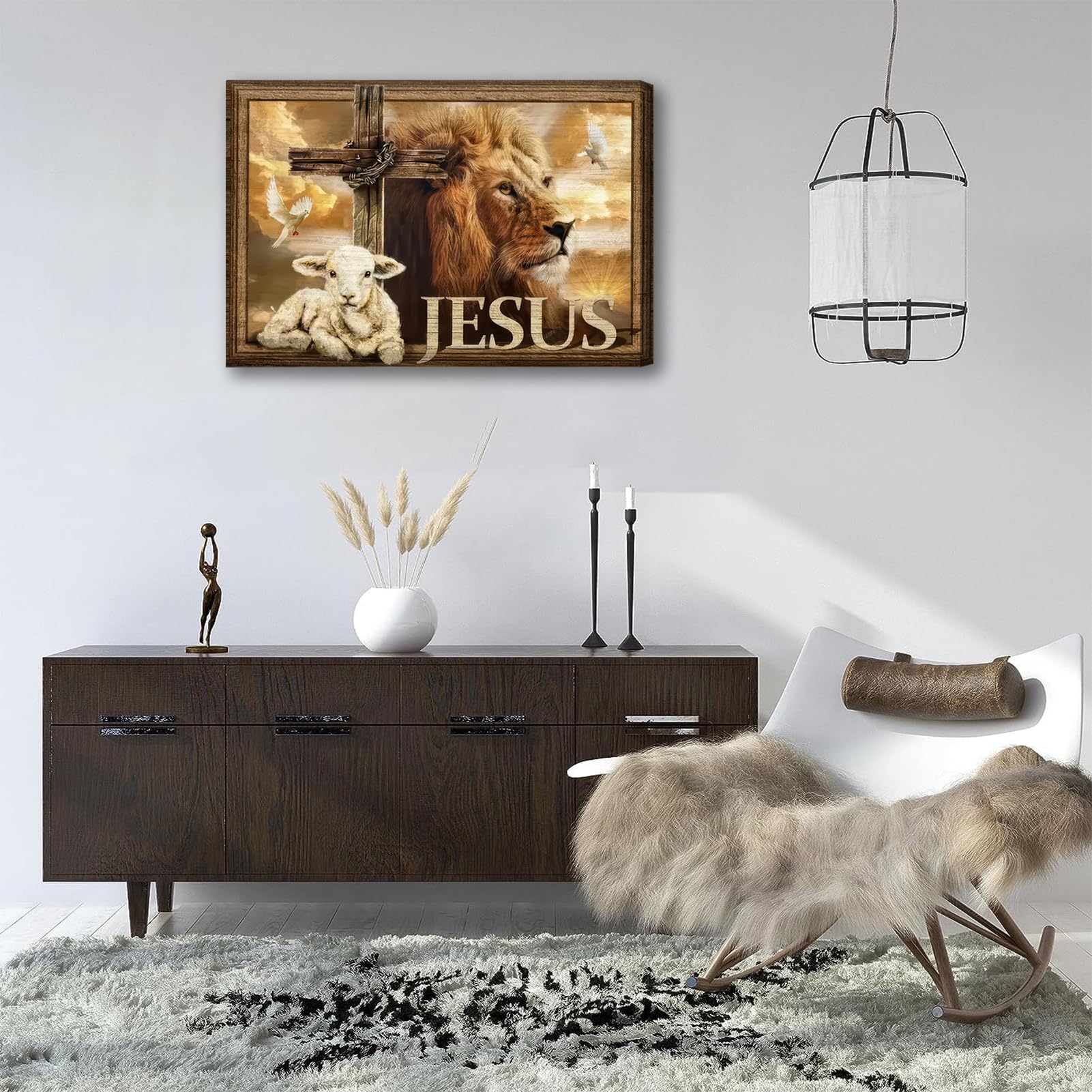 Toile murale Jésus Lion - Décoration murale - Combinaison parfaite de Jésus Christ et Lion - Illustration de Jésus Toile murale Jésus Lion - Décoration murale - Combinaison parfaite de Jésus Christ et Lion - Illustration de Jésus