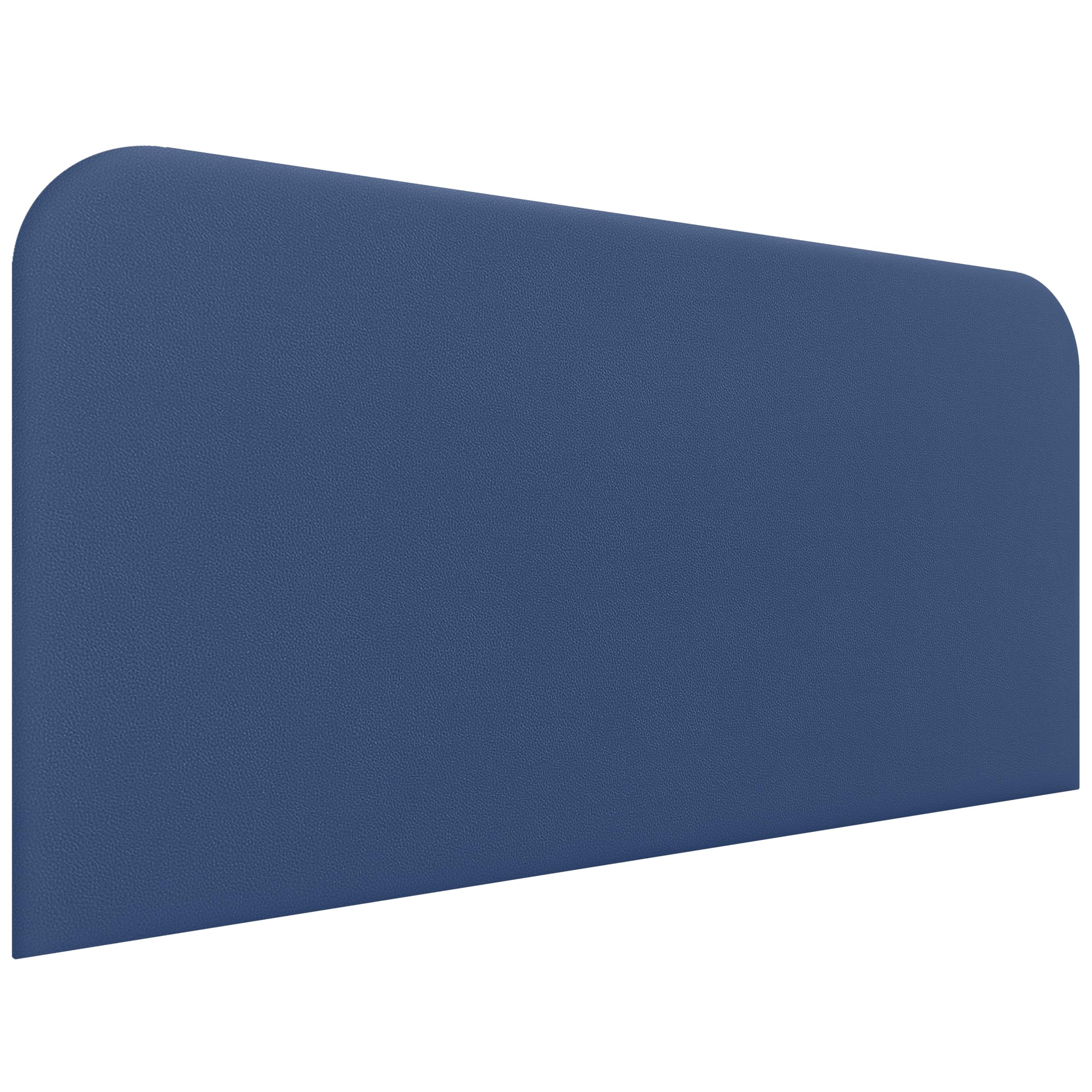 DHOME Testiera Letto Imbottita Liscia Curva in Similpelle Altezza 70cm da Parete Testiere Acustiche Fonoassorbenti per Camera da Letto (Blu, 160cm)