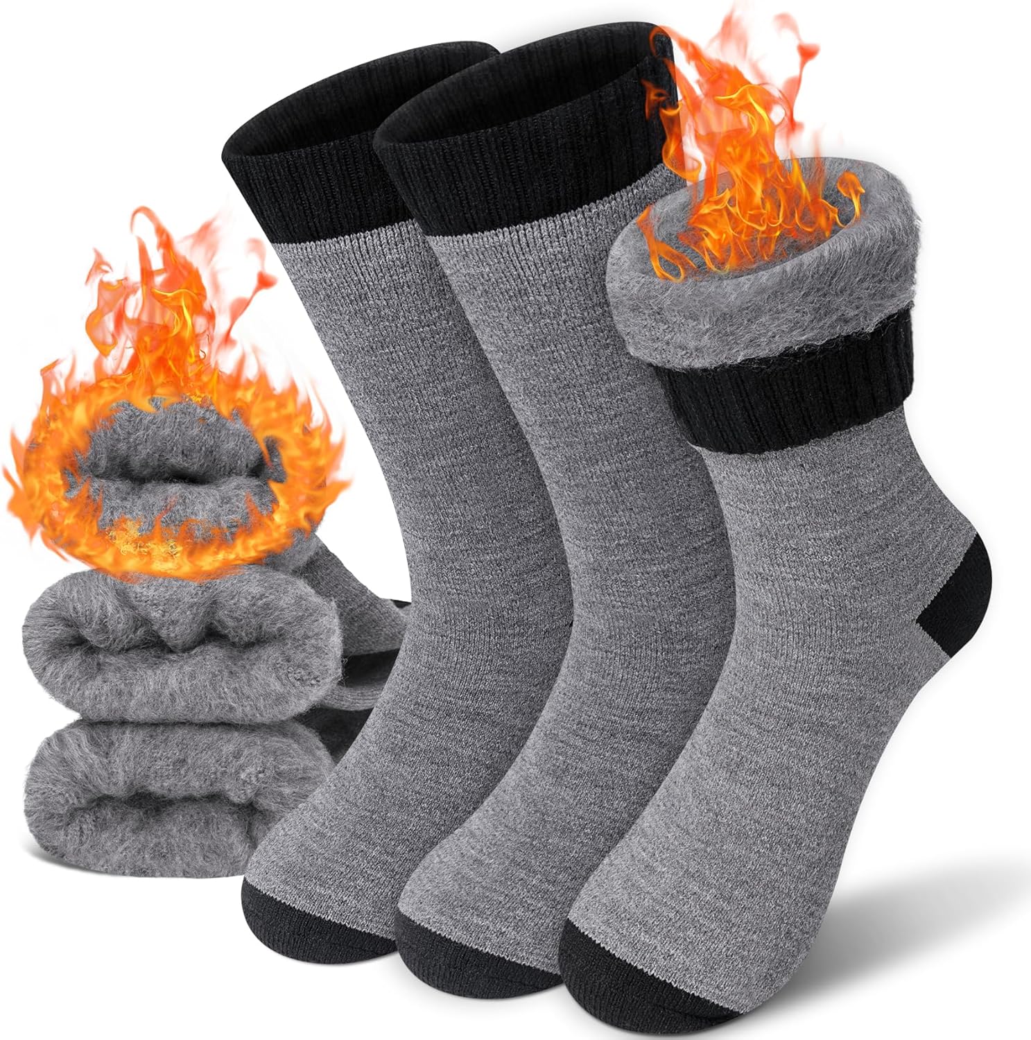 Thermal Socks for Men, Winter Warm Socks Mens for Cold Weather Extreme Temperatures - Image 4
