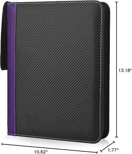 Miniatura 7 de TCGURD 9 Pockets Trading Card Binder with Sleeves Card Organizer, 900 Double Sided Pocket PU Card Collection Binder, Baseball Binder,for Sports