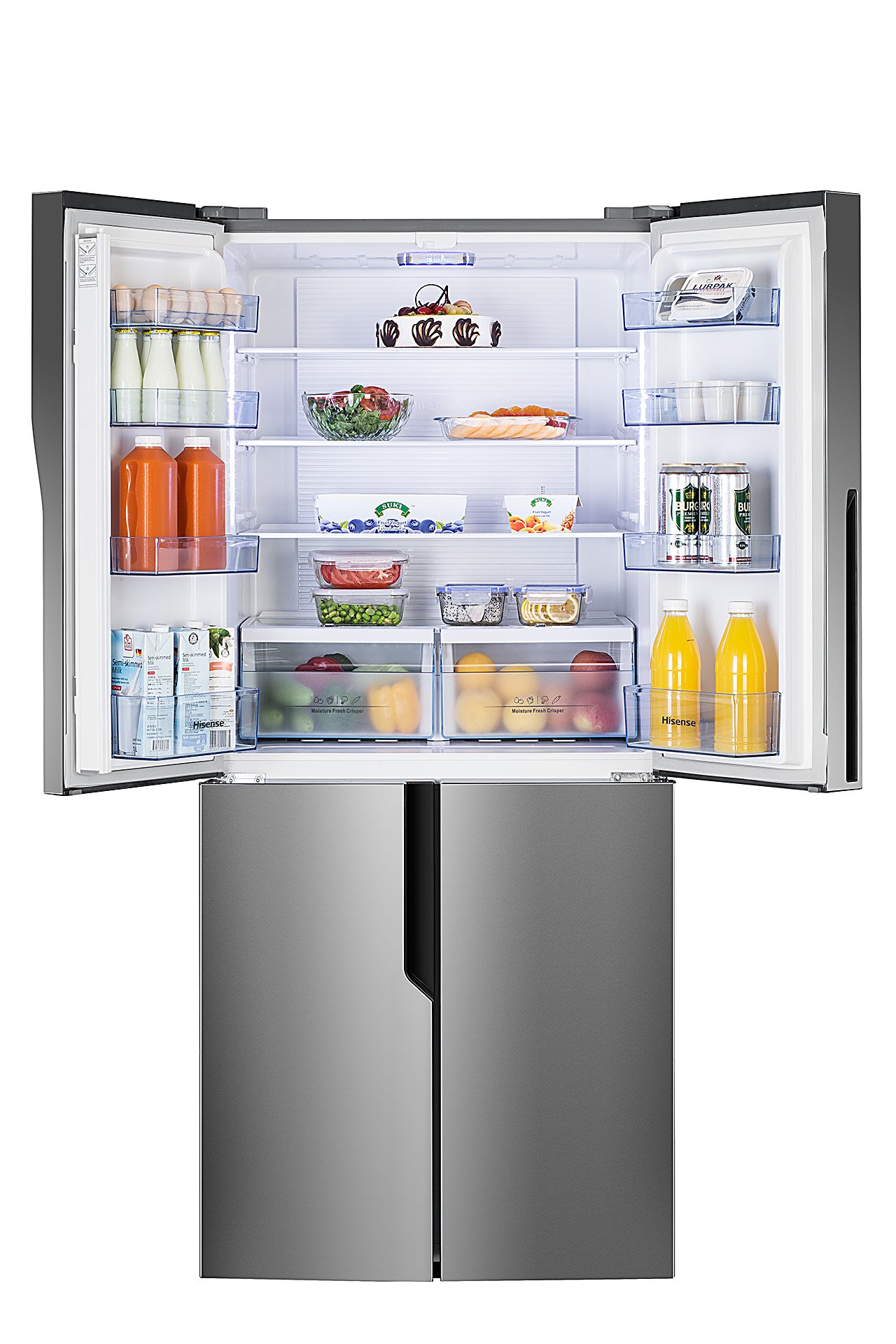 Hisense MKGNF 440 dans le réfrigérateur porte à droite et gauche-réfrigérateurs side-by-side (indépendant porte Acier Inoxydable americana 432 L L 456 SN-ST/T/N)