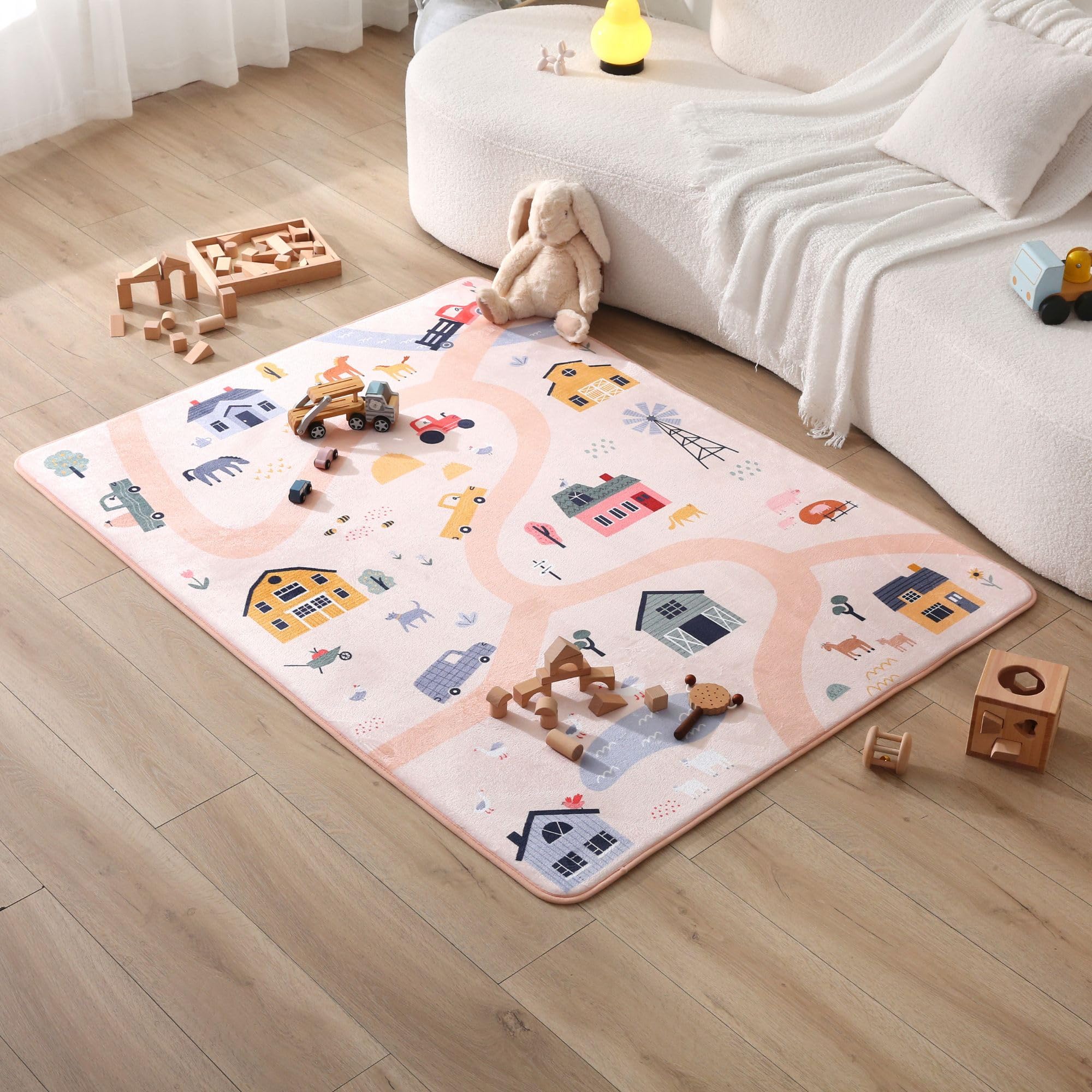Hakuna Matte Colchoneta Manta Juegos Bebe 160x120x1,5cm, Granja | Tapete Infantil con Memory Foam Manta de Juegos Bebe Antideslizante, Tatami Bebe, Suelos Infantiles
