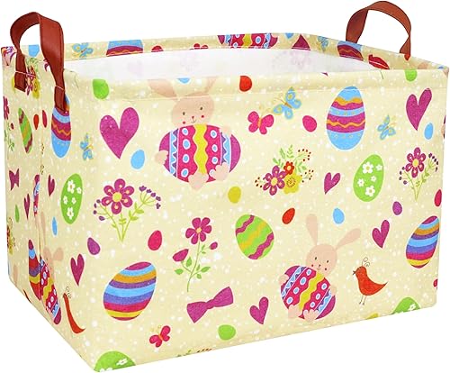 Miniatura 19 de Cestas de Pascua grandes para niños, cesta de Pascua personalizada, linda decoración de primavera para adolescentes y niños (huevo pequeño)