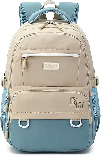 CAMTOP Mochila escolar para laptop universitaria con puerto de carga USB, bolsa de libros para computadora de 15.6 pulgadas para mujeres y niñas,