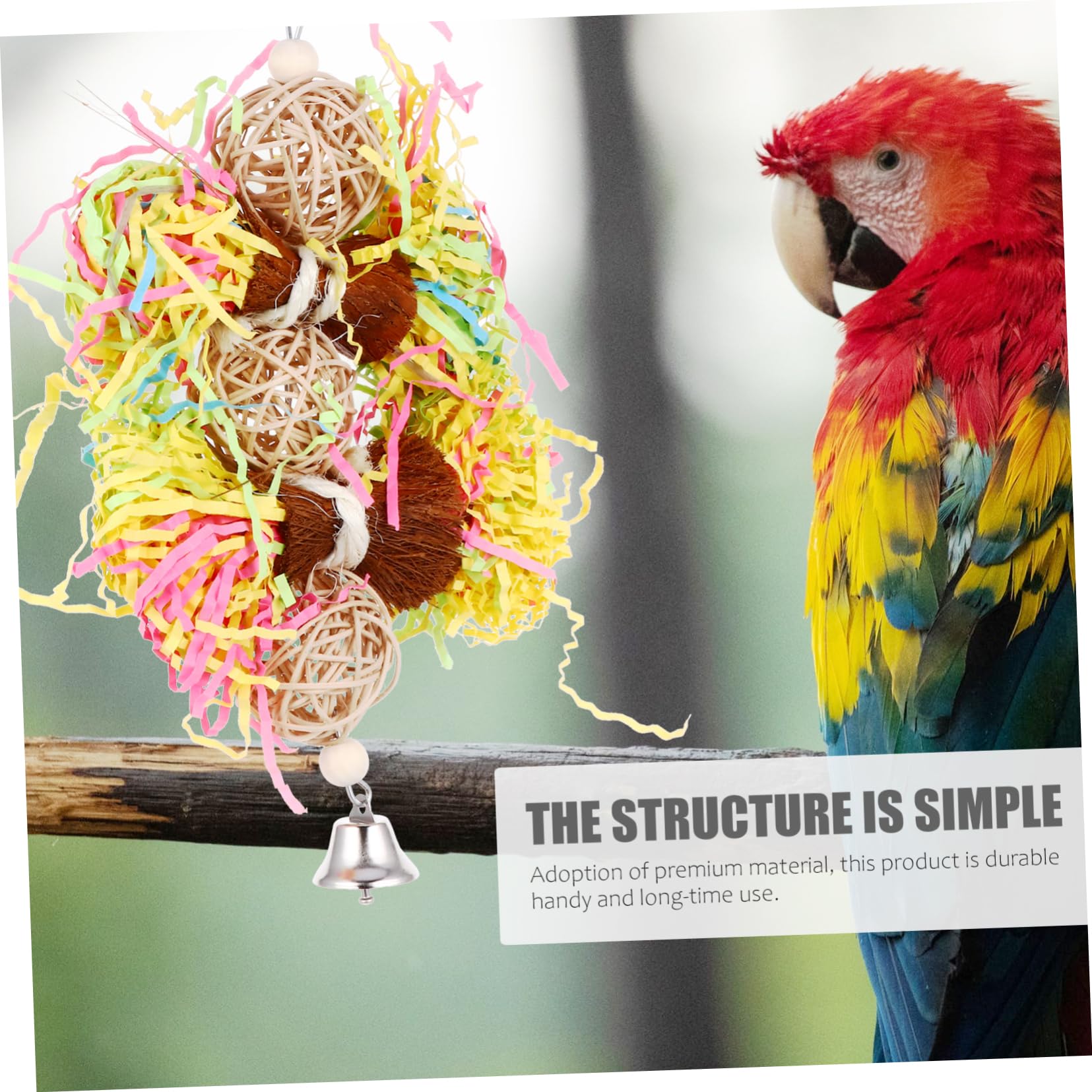 POPETPOP 9piezas Juguetes para Pájaros De Masticar y Desmenuzar De Coloridas para Periquitos y Cacatúas Accesorios para Jaula De Aves Estimulación y Entretenimiento