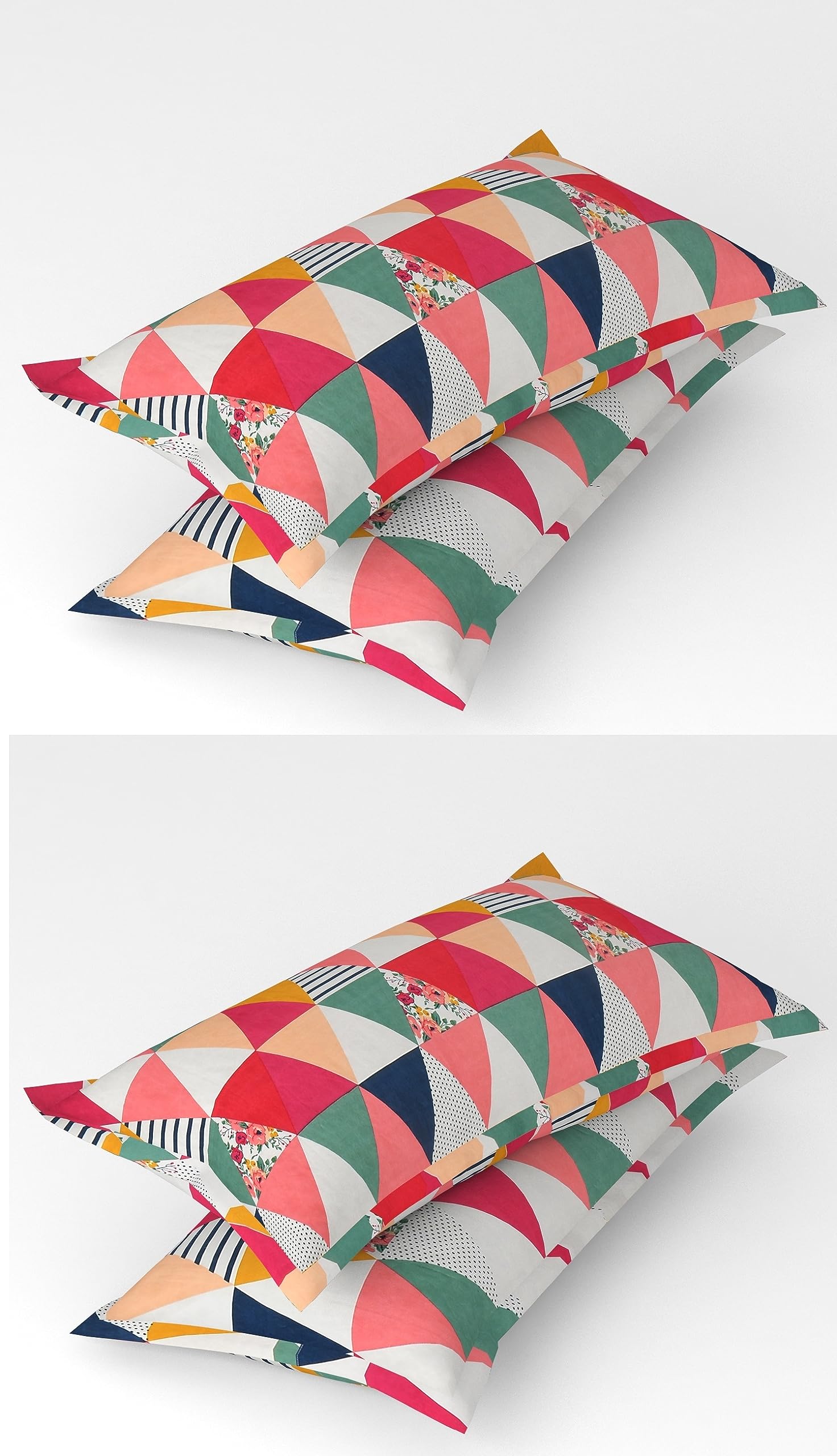 Homefab India 4 Piece Cotton Pillow Covers -Multicolor (B09PGC47H9) Amazon Price History, Amazon Price Tracker