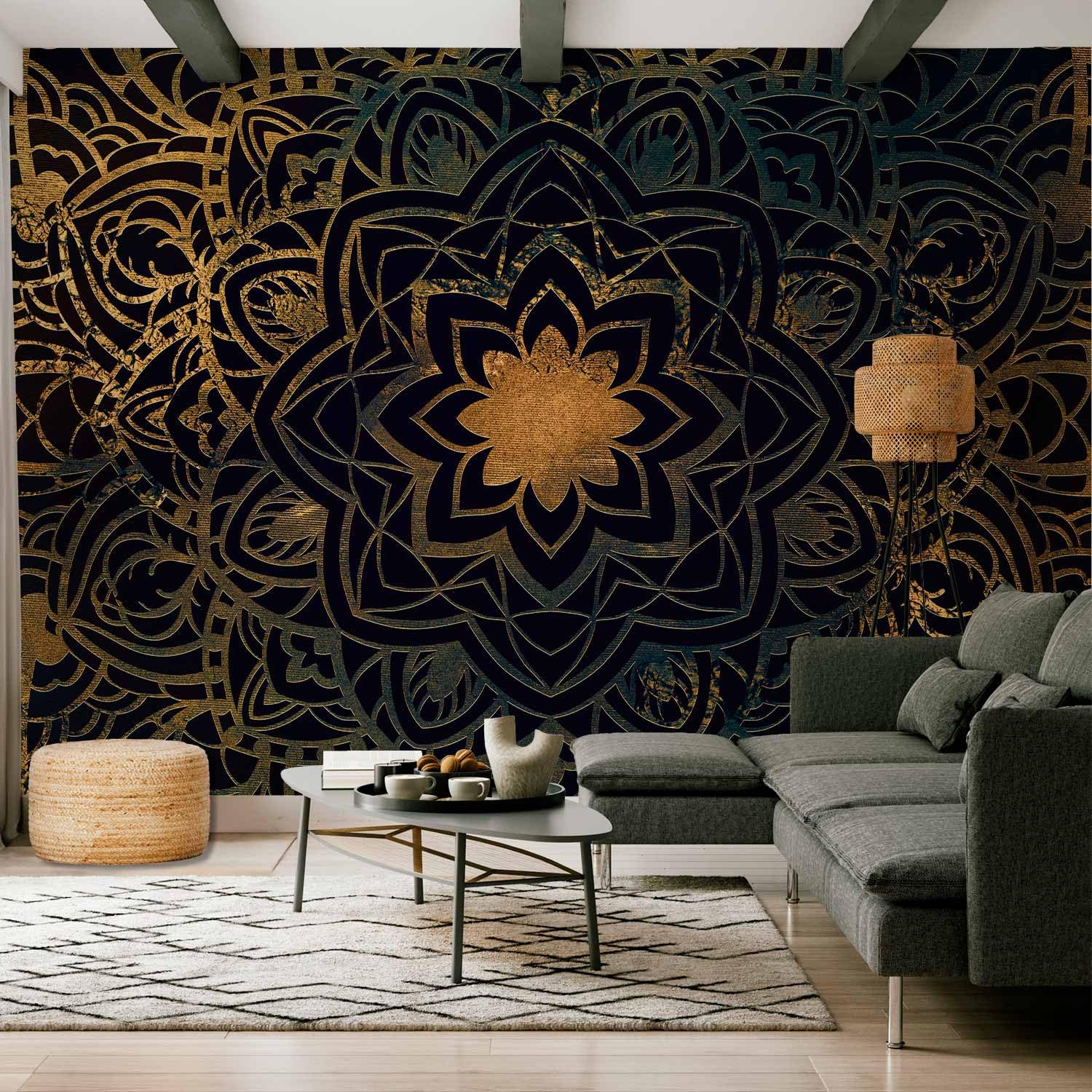 artgeist Wall Mural Mandala 193x110 in - XXL Peel and Stick Self-Adhesive Foil Wall Mural Removable Sticker Premium Print Picture Image Design Home Decor f-A-0486-a-d