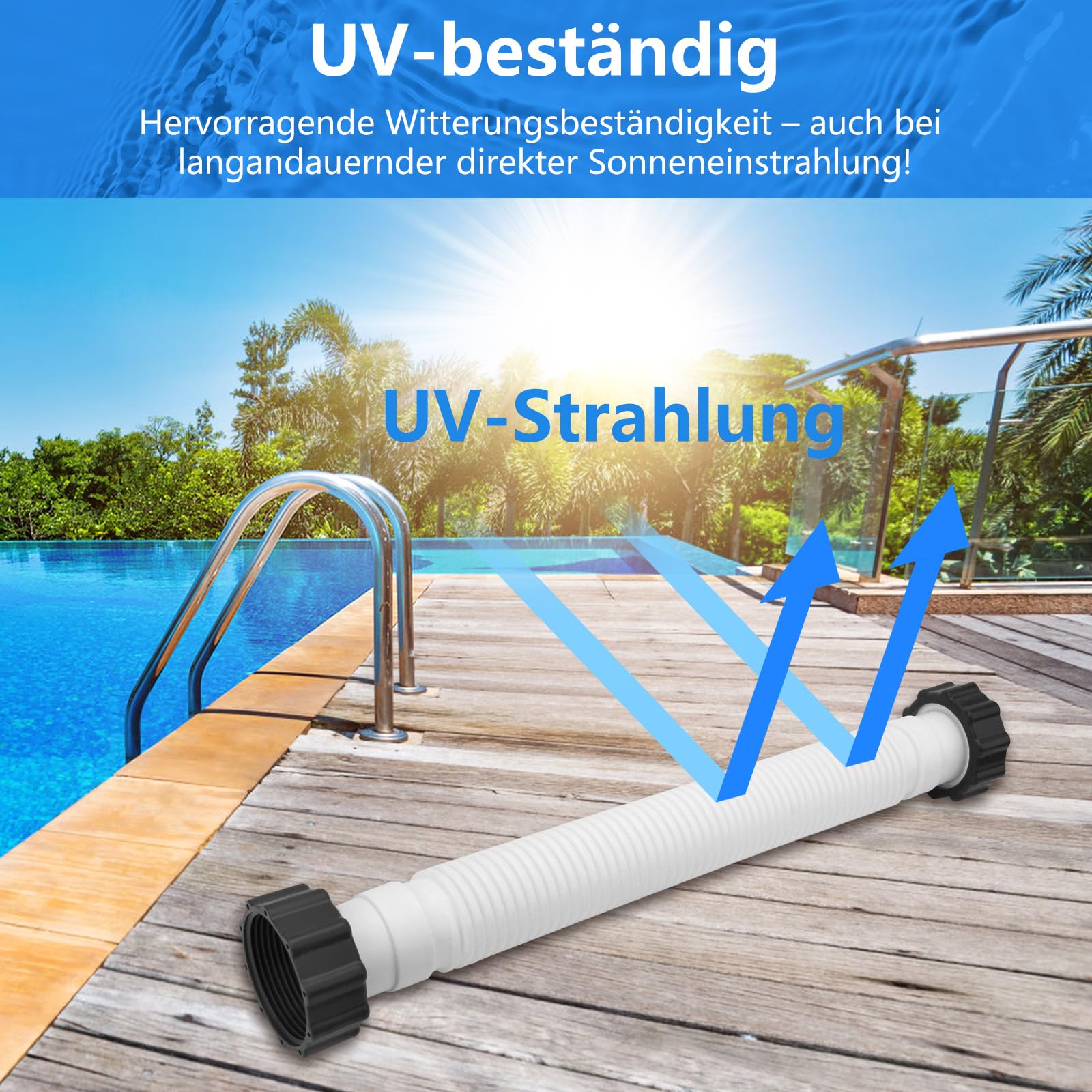 ANTOBLE Tubo per pompa per piscina, diametro 38 mm/40,5 cm, compatibile con filtri a sabbia Intex e filtri a sabbia Krystal Clear, per Intex 26371CA, 26371EH, 28647EG SF70110-2 (art. n. 11535)