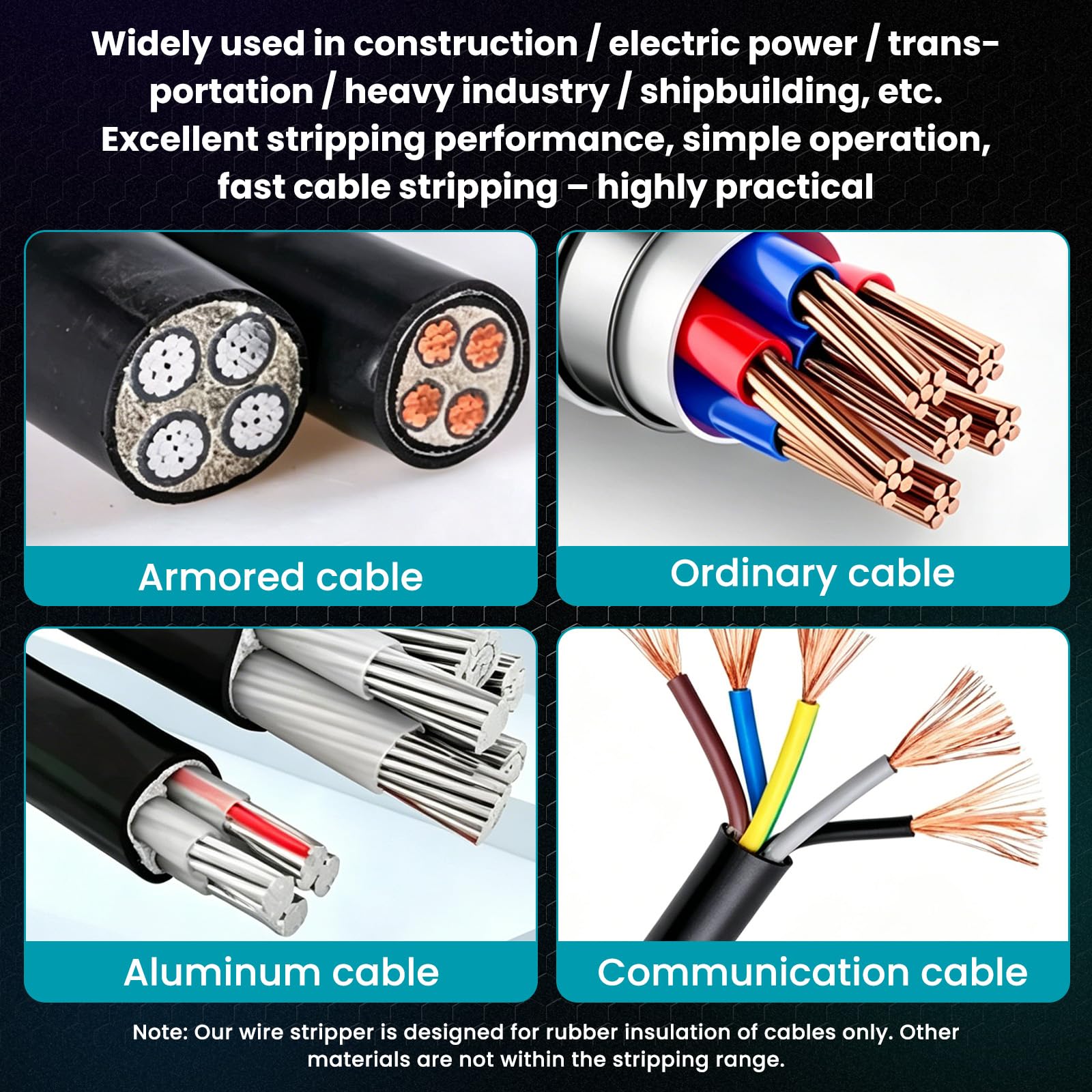 Macchina Spellacavi Elettrica Compatibile con Makita 18V (Batteria Non Inclusa), Spellafili Automatico per Cavi in Rame da 50-300 mm², Utensile Portatile per Recupero e Lavorazione Cavi