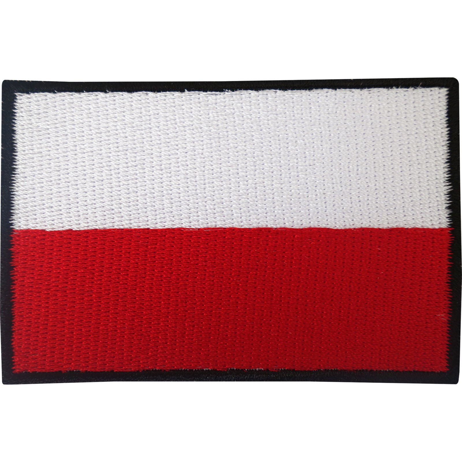 Ellu White Polish Flag Patch Iron On Badge/Sew On Poland Flag Embroidered Applique Motif