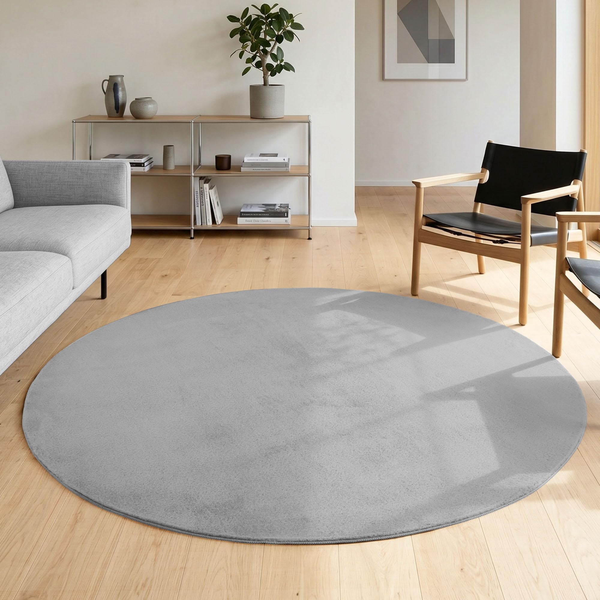 HomebyHome Teppich Kurzflor Rechteckig, Rund & Läufer, waschbarer Rutschfester Teppich, weich, modernes einfarbiges Design für Wohnzimmer, Schlafzimmer, Küche & Kinderzimmer.