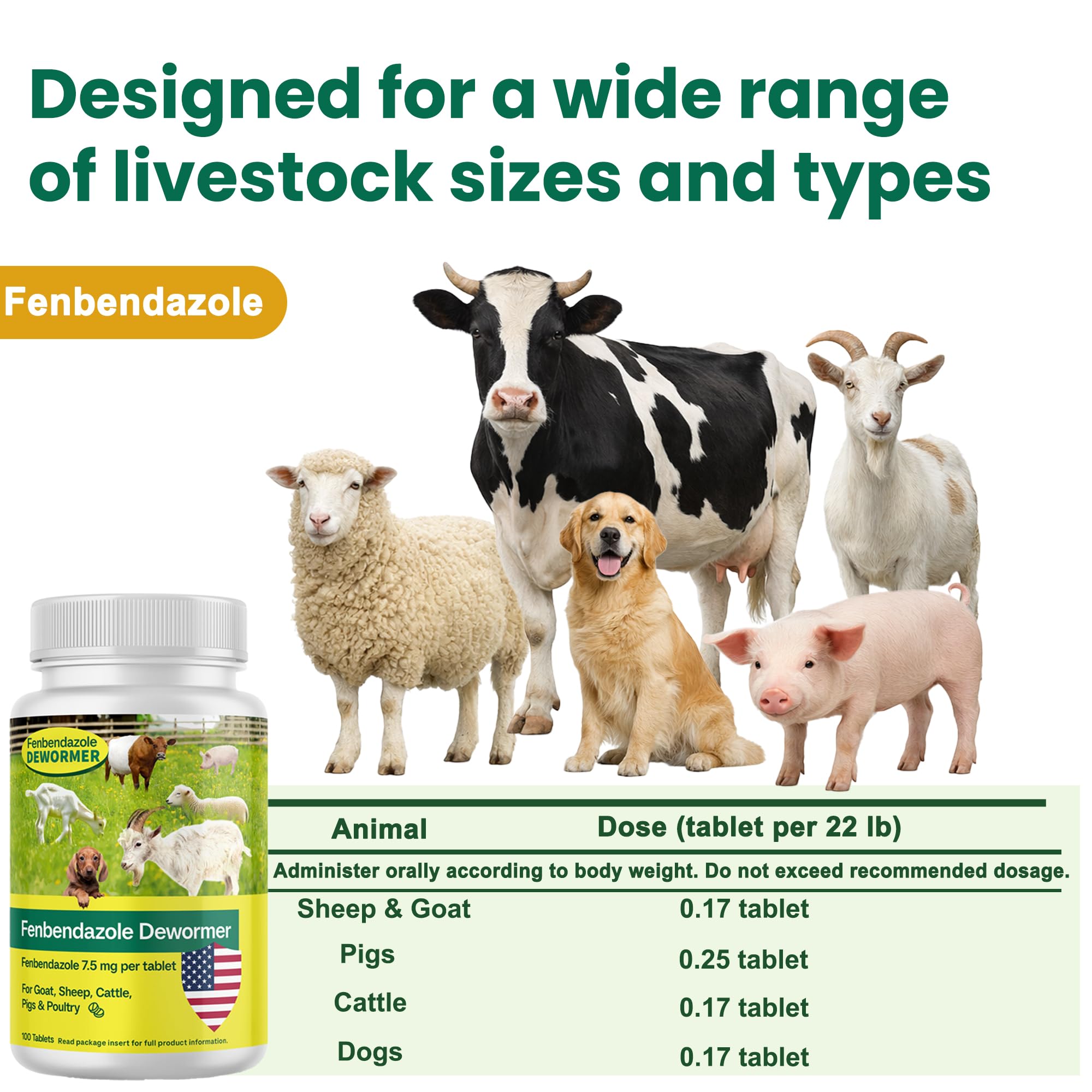 Fenbendazole for Goats, Sheep, Cattle, Poultry & More, 100 Tablets — view 4