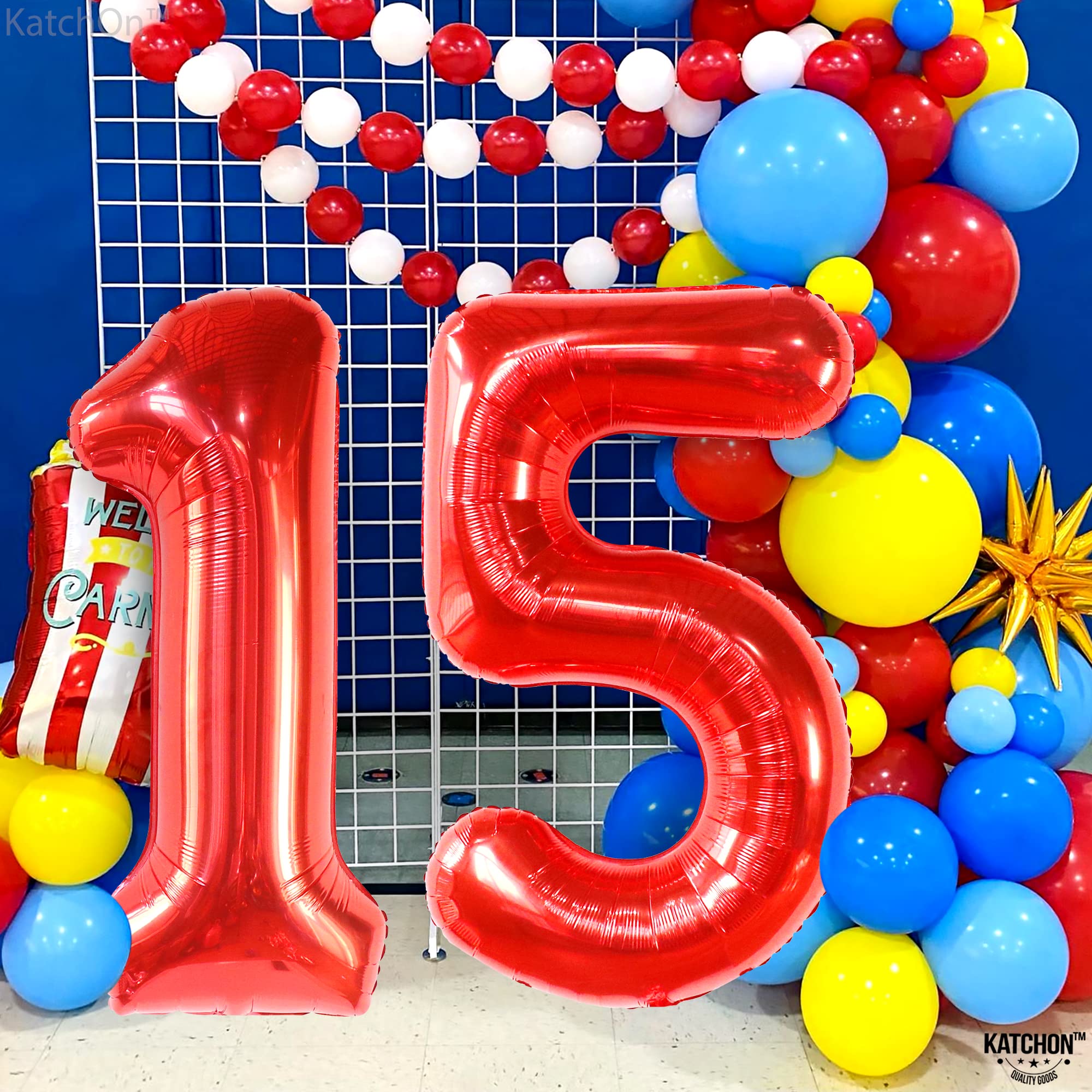 Amazon.co.jp: KatchOn(カッチオン) 風船15個 赤色 - 40インチ | 赤色