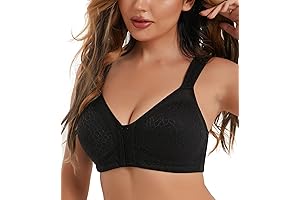 Women's Back Posture Support: Unlined Wireless Front Closure Comfort Bra