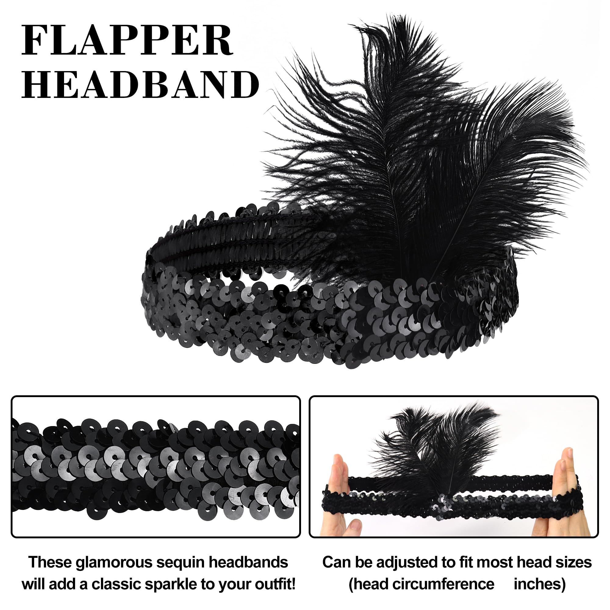 Miss Good 1920s Flapper Great Gatsby Accessories Set - Image 3