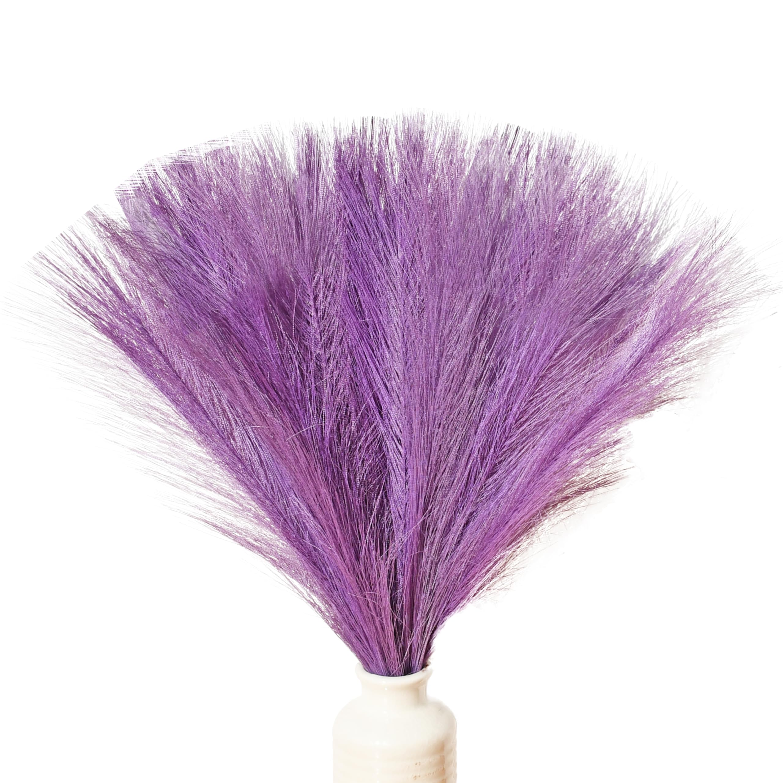 ONLY ART Purple Silk Pampas Grass 20 Stems, 17.7" Faux Pampas with Flexible Stems for Chic Home, Wedding & Event Décor
