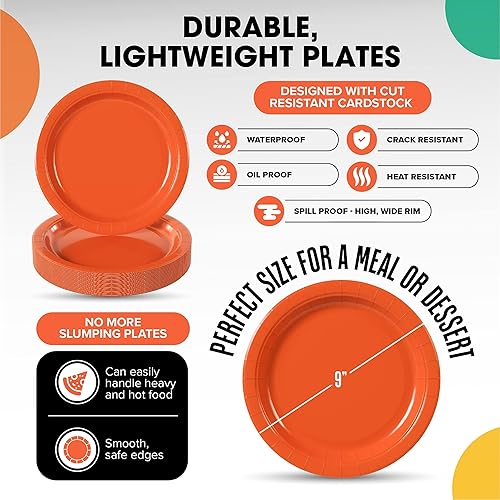 Miniatura 132 de Exquisite Platos de papel azul oscuro desechables de 7 pulgadas, color azul oscuro, platos desechables para fiestas, 100 unidades, platos de papel