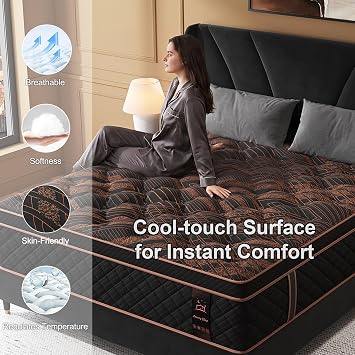 King Hybrid Mattress 14 Inch, Medium Firm Gel Memory Foam & Pocket Springs - Motion Isolation & Pressure Relief for Back & Side Sleepers, CertiPUR-US Certified