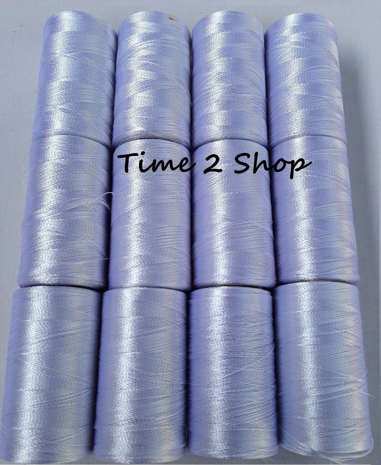 12 x Large Art. Silk Pure Box of White Rayon Machine Embroidery Thread Spools