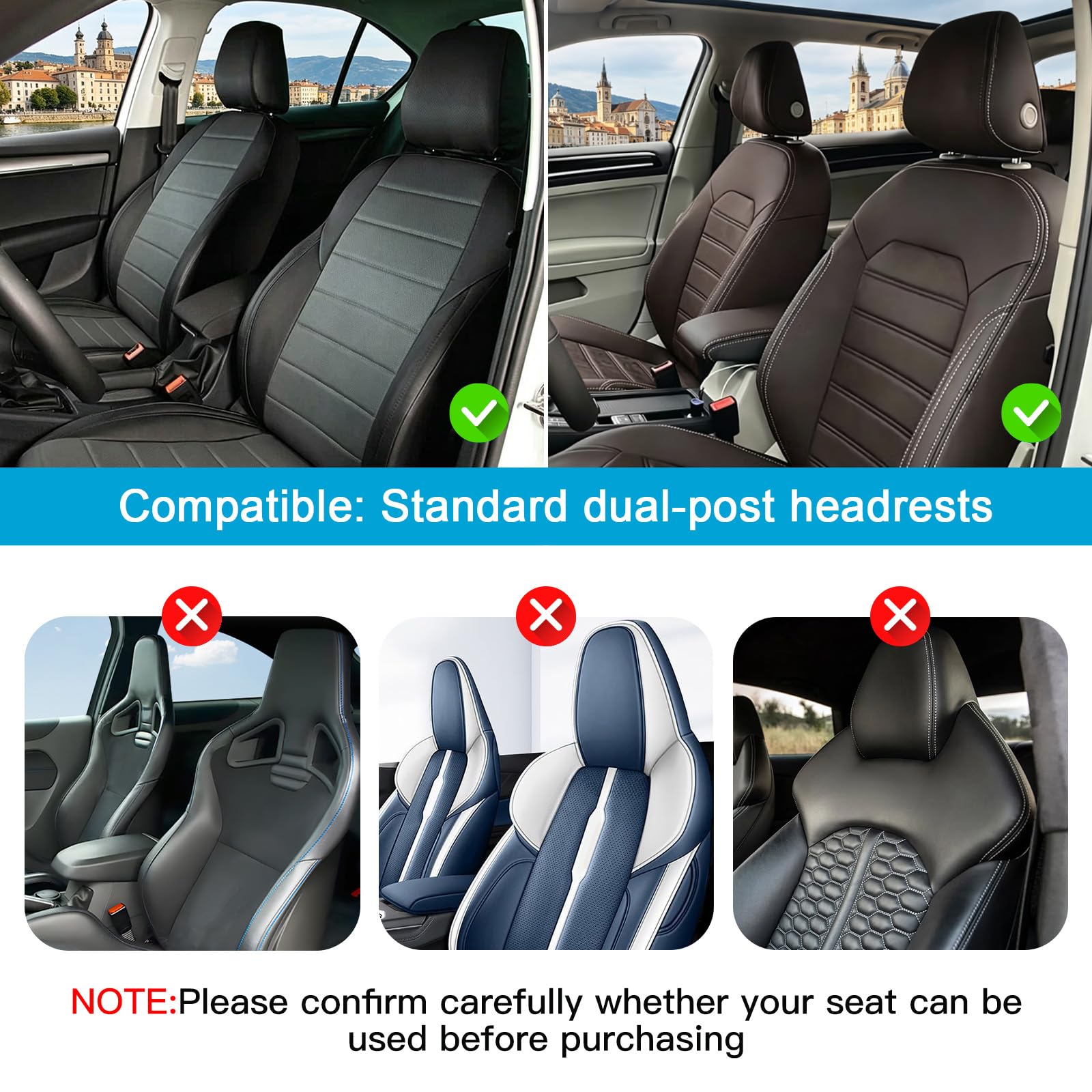 ZATOOTO Coussin Voiture - Appuie Tete Voiture Fauteuil avec Mousse à Mémoire pour la Conduite, Confortable, Noir…