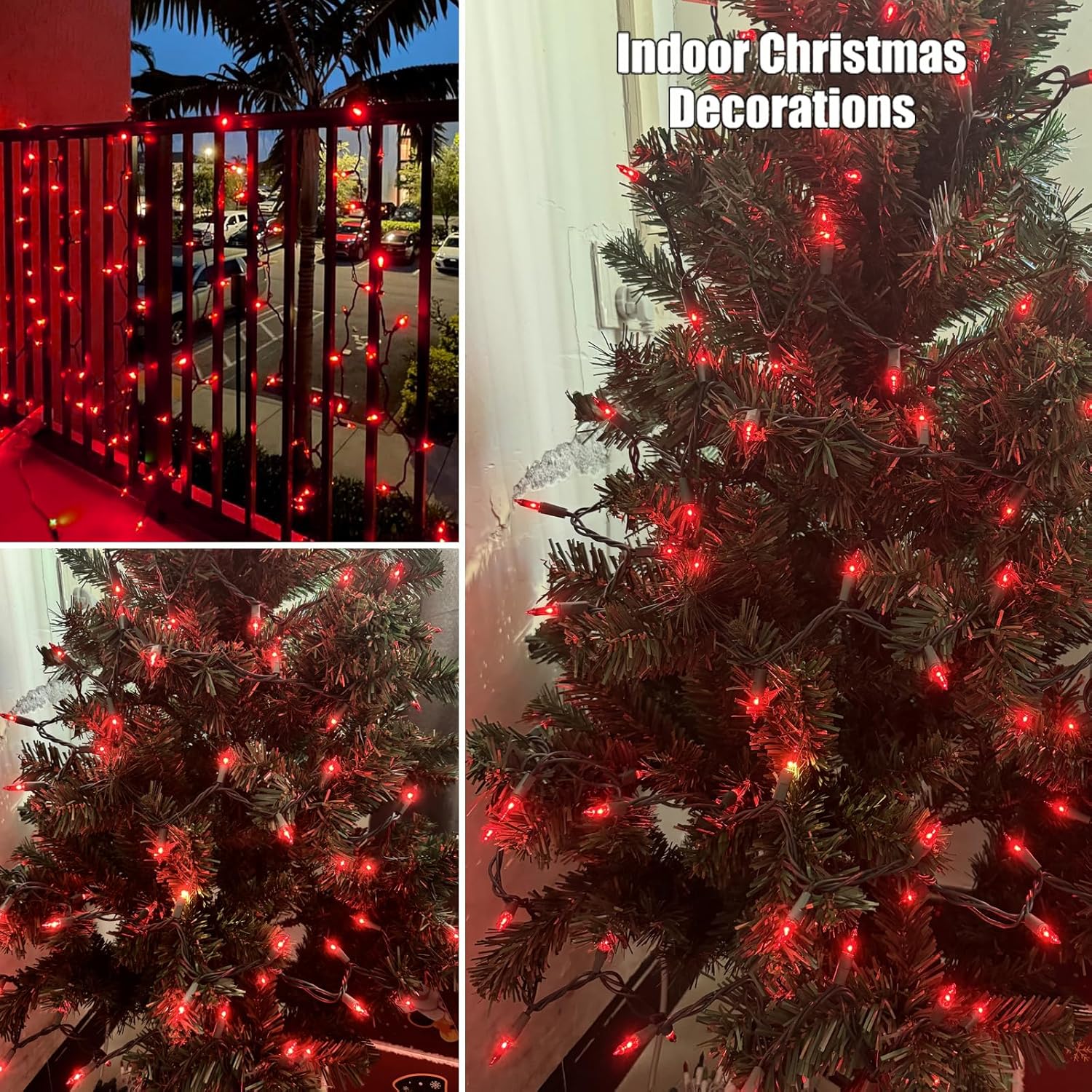 HISHINY Christmas Lights 100 Count Red Christmas Tree String Lights with White Wire for Outdoor Indoor Christmas Decorations Wedding Decorations Valentines Day Decor,UL Certified (21feet) - Image 5