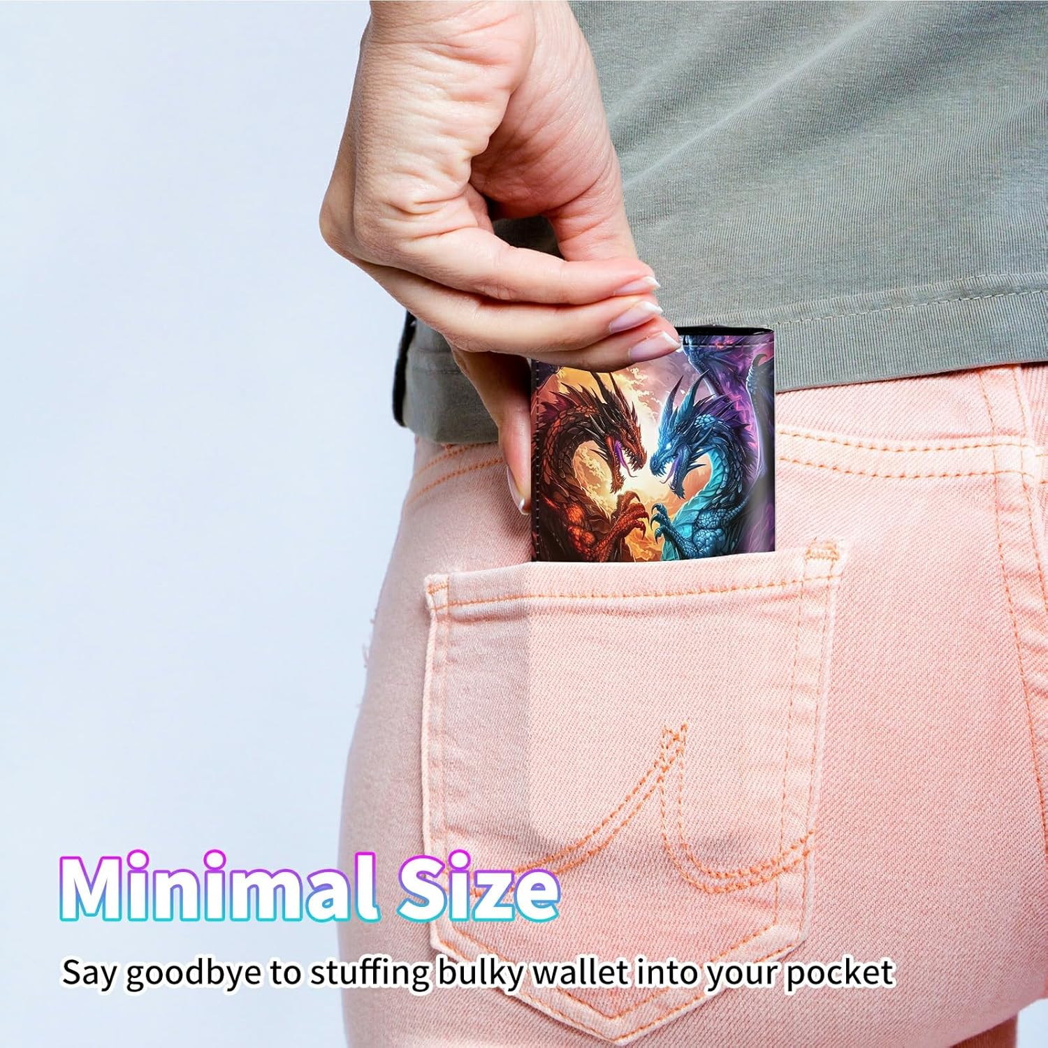 RFID Blocking Card Holder Wallet Billeteras de Hombres, Pop Up Minimalist Wallet for Men Women, Large Capacity Smart Wallet fit Money, ID Card, Driver's License, Dragon Purple - Image 5