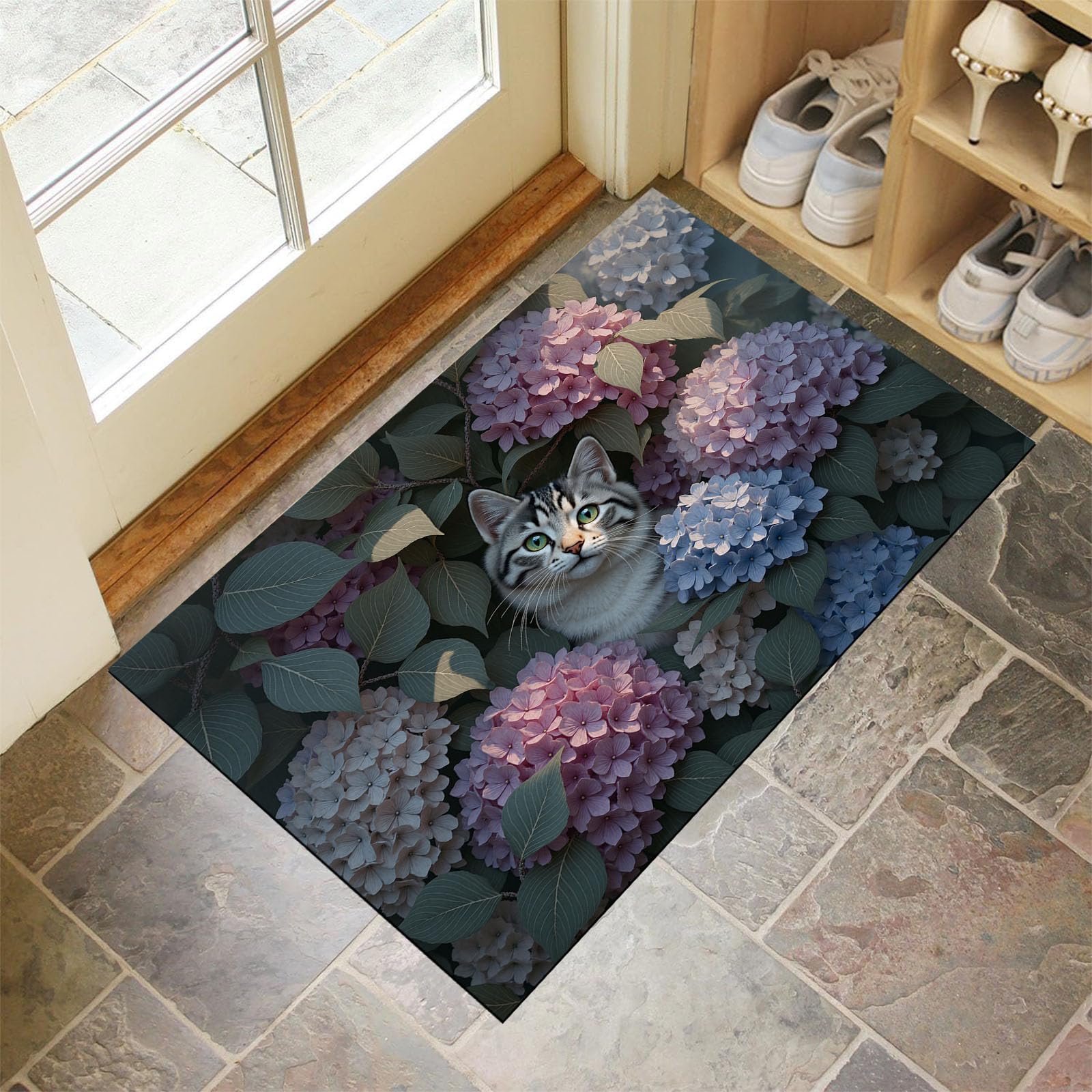 Tapis de Sol Super Absorbant Paillasson Intérieur Lavable et Piège à Saletés 90x150