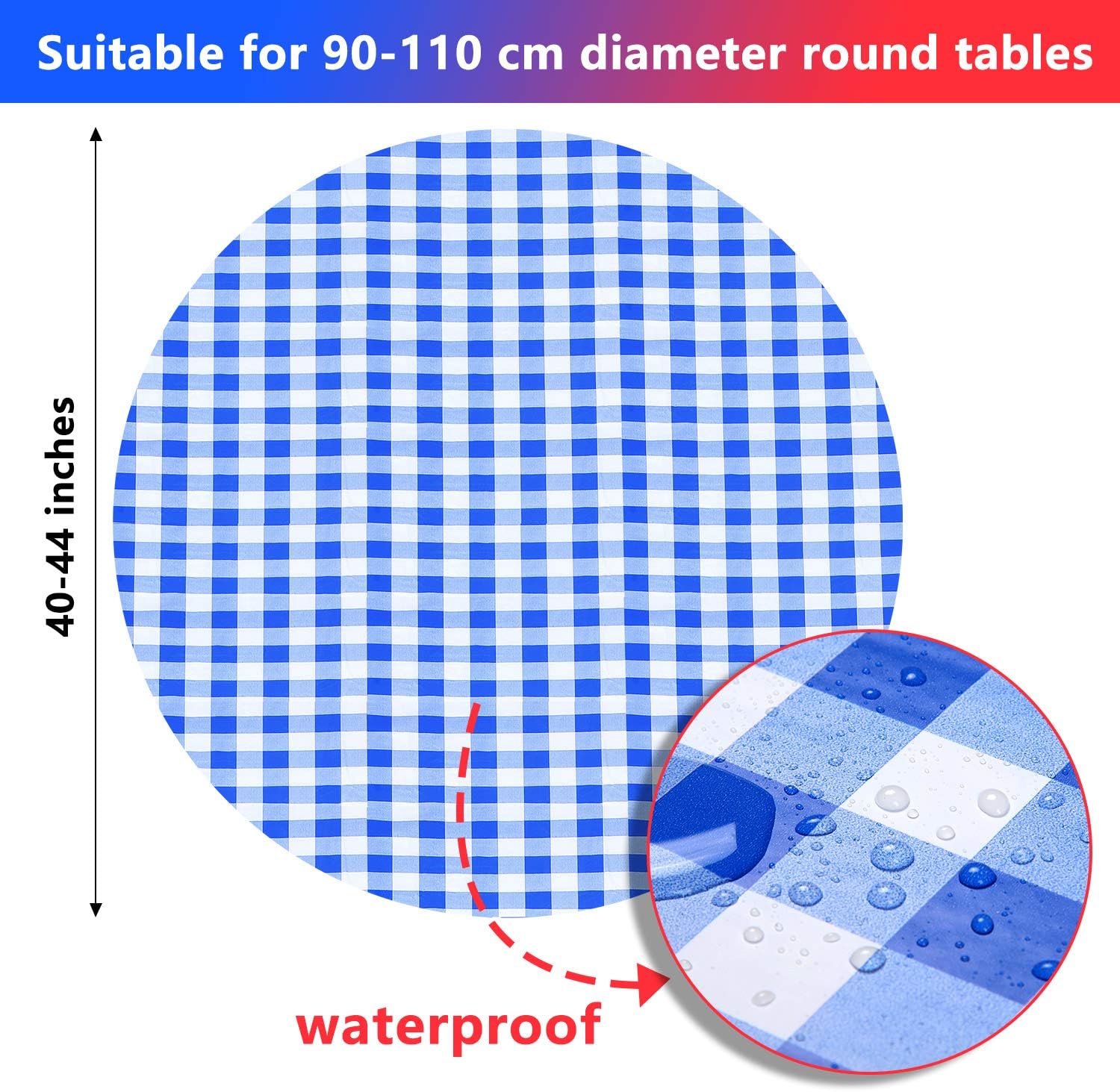 Exclusive 2 Pieces Vinyl Fitted Tablecloth Cover Checkered Flannel Table Cover Waterproof Round Table Protector Elastic Flannel Backed Tablecloth for Indoor Outdoor Use 🛒 Flash Sale 2 Pieces Vinyl Fitted Tablecloth Cover Checkered Flannel Table Cover Waterproof Round Table Protector Elastic Flannel Backed Tablecloth for Indoor Outdoor Use