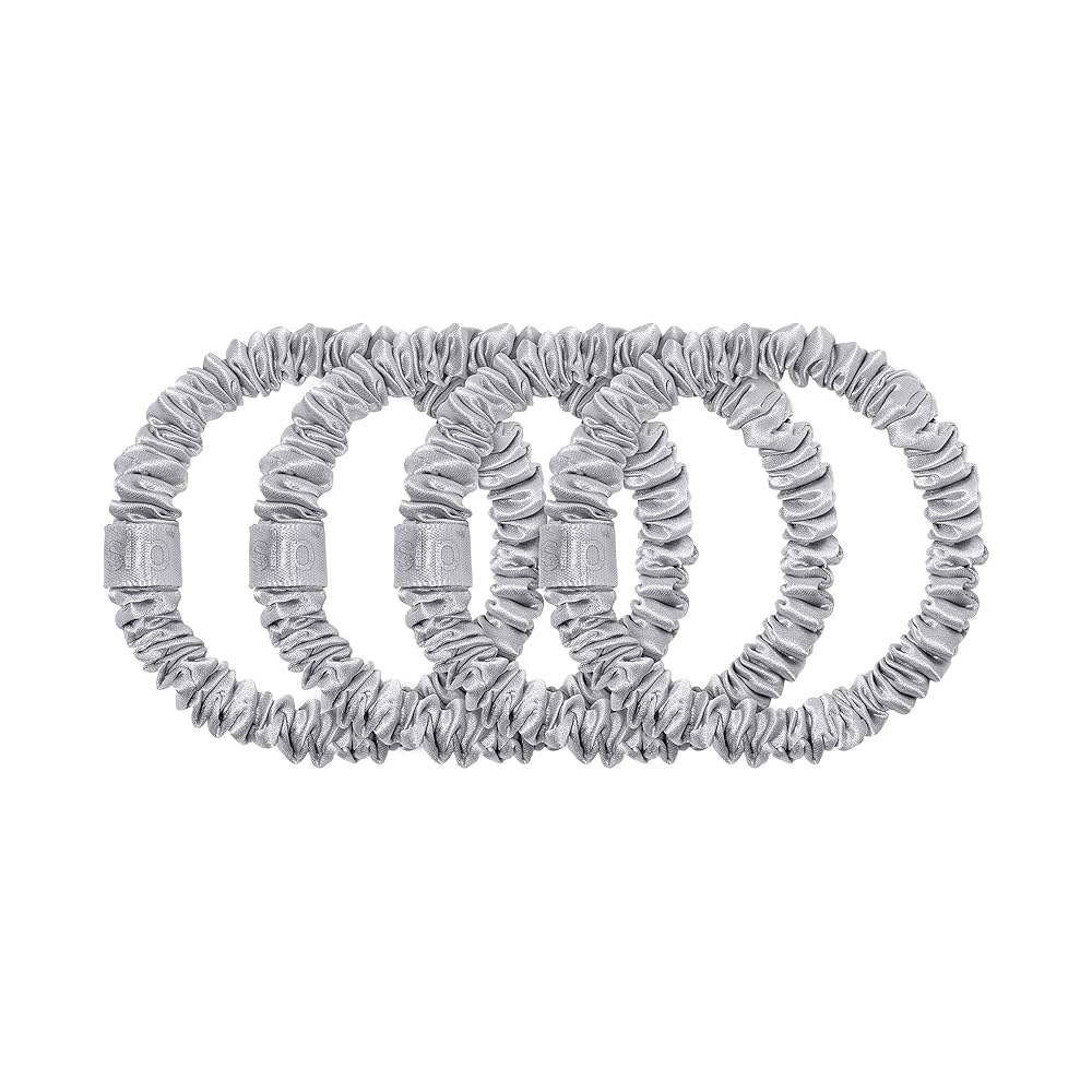 Amazon | SLIP シルク スキニー シュシュ - シルバー - 100