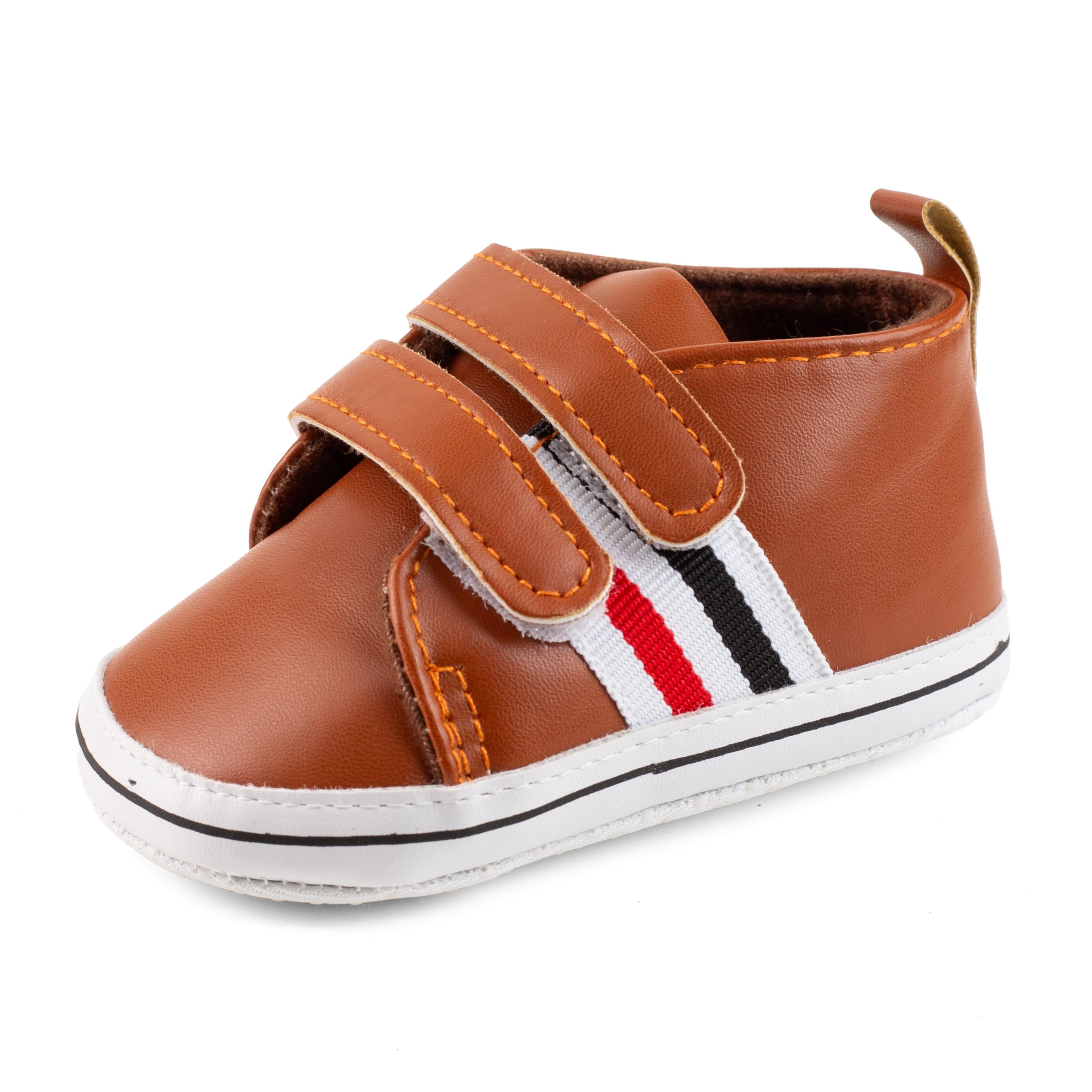 Lillypupp Unisex Soft Canvas Anti-Slip Shoes for Baby boy Girl. Brown Leather Finish Look High top First Walking Sneakers for Girls and Boys. (B0CXTLF6DN) Amazon Price History, Amazon Price Tracker