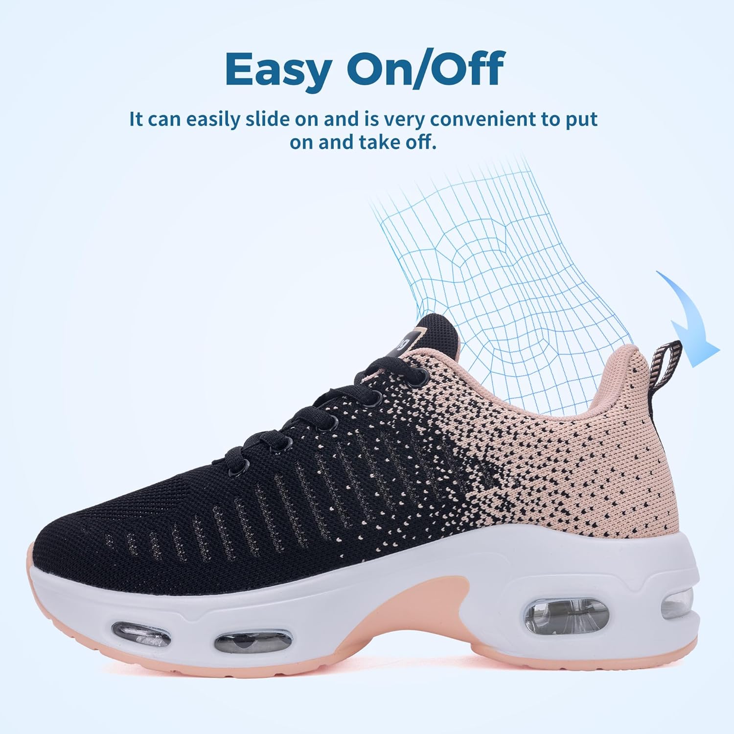 Womens Running Shoes Tennis Sneakers Athletic Fashion Shoes Breathable Non Slip Walking Sneakers for Gym Workout Jogging US 6-11